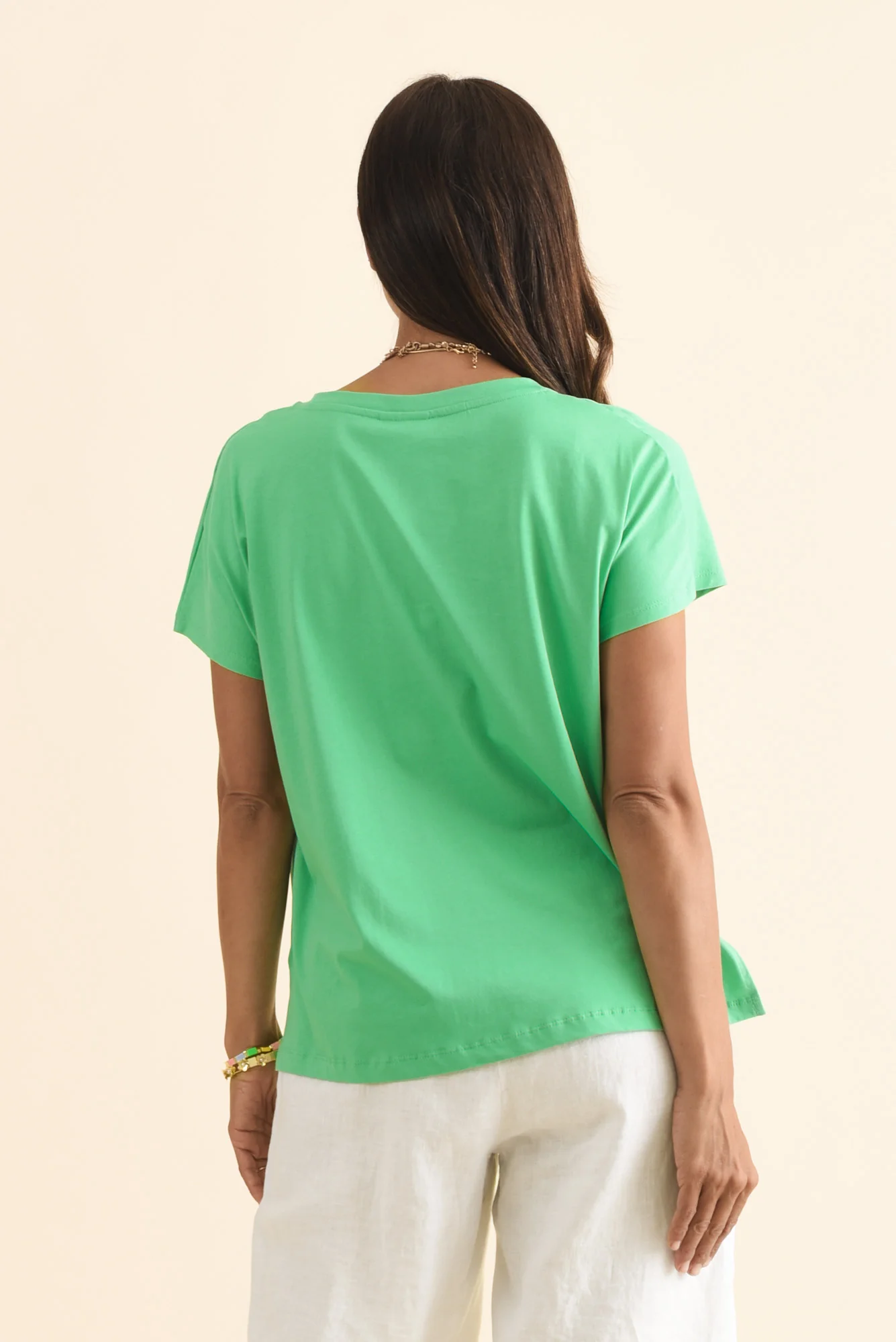Abbi Green Cotton Tee - Image 4