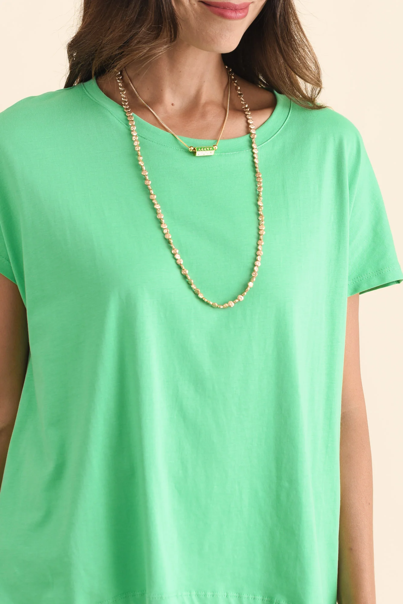 Abbi Green Cotton Tee - Image 5