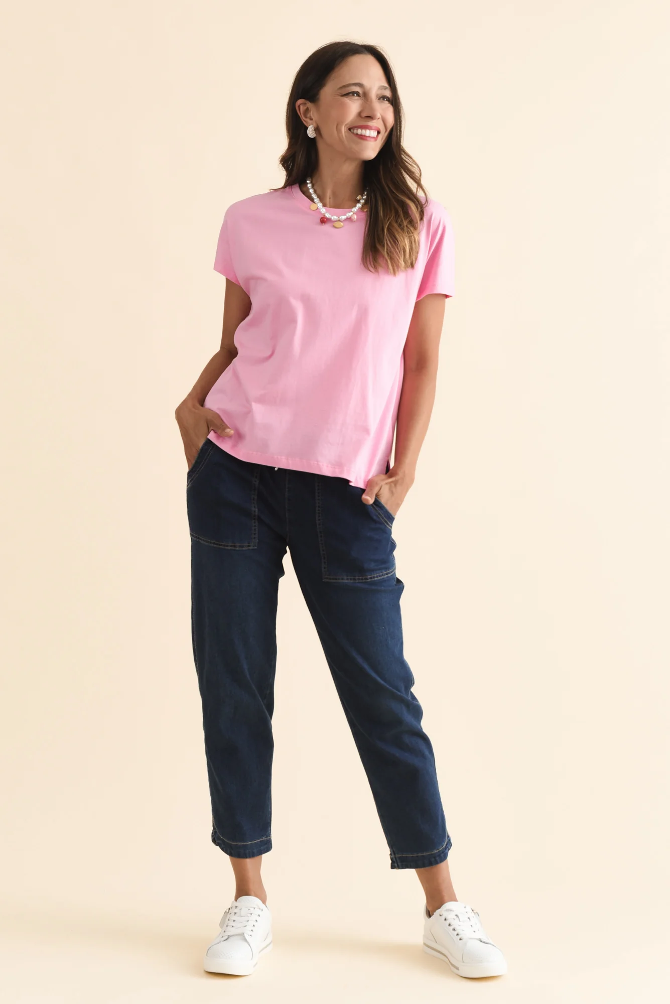 Abbi Pink Cotton Tee - Image 6