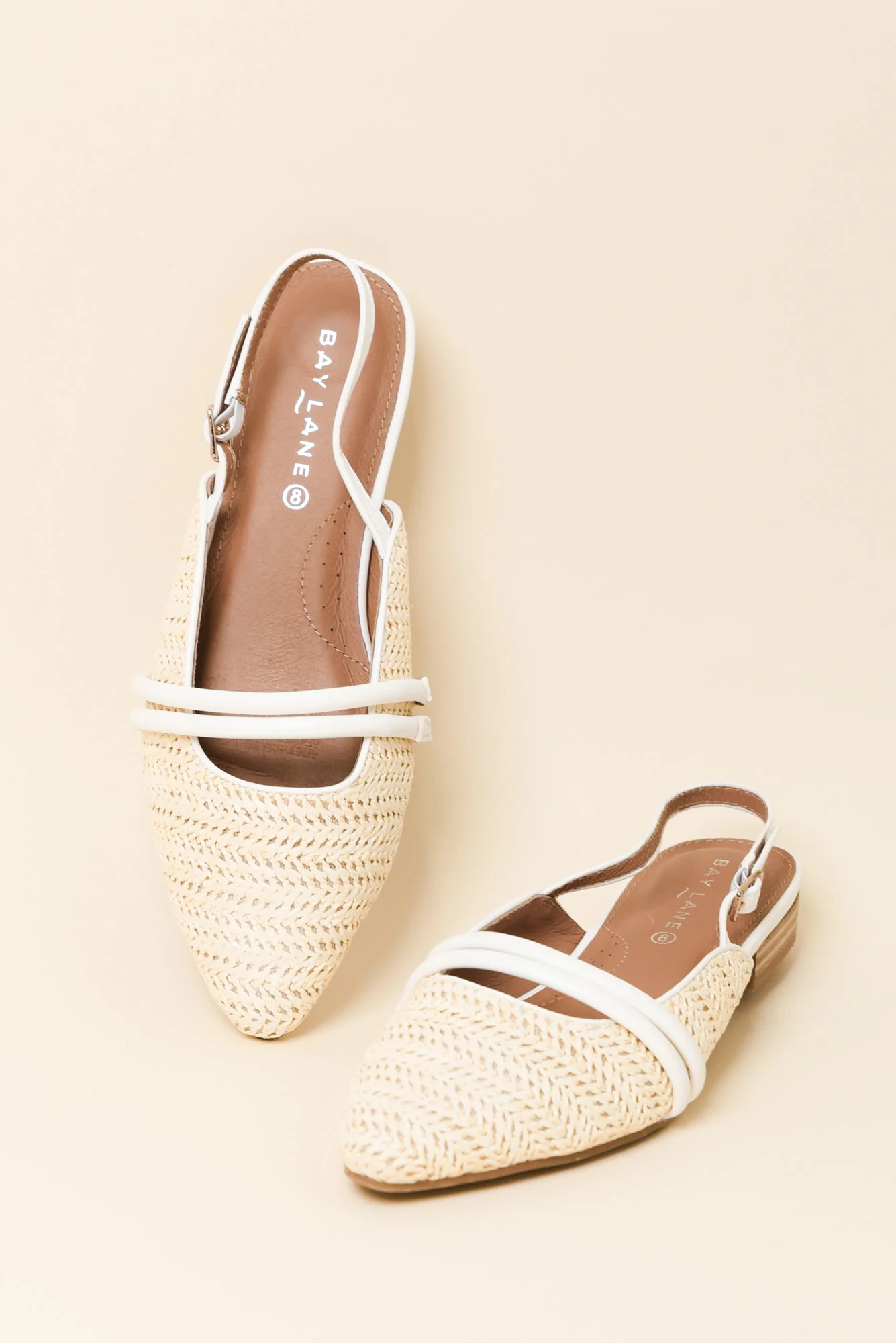 Abby Cream Raffia Leather Slingback Mule - Image 3