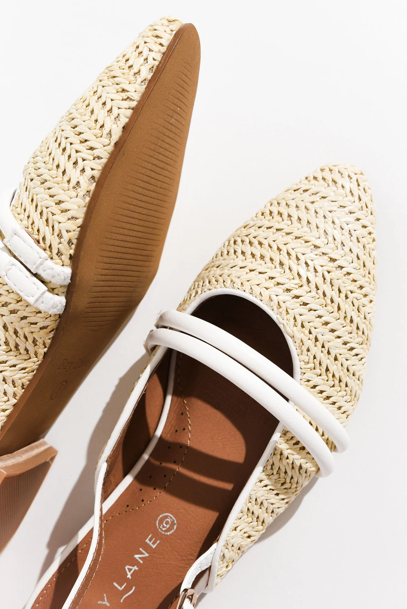 Abby Cream Raffia Leather Slingback Mule - Image 4