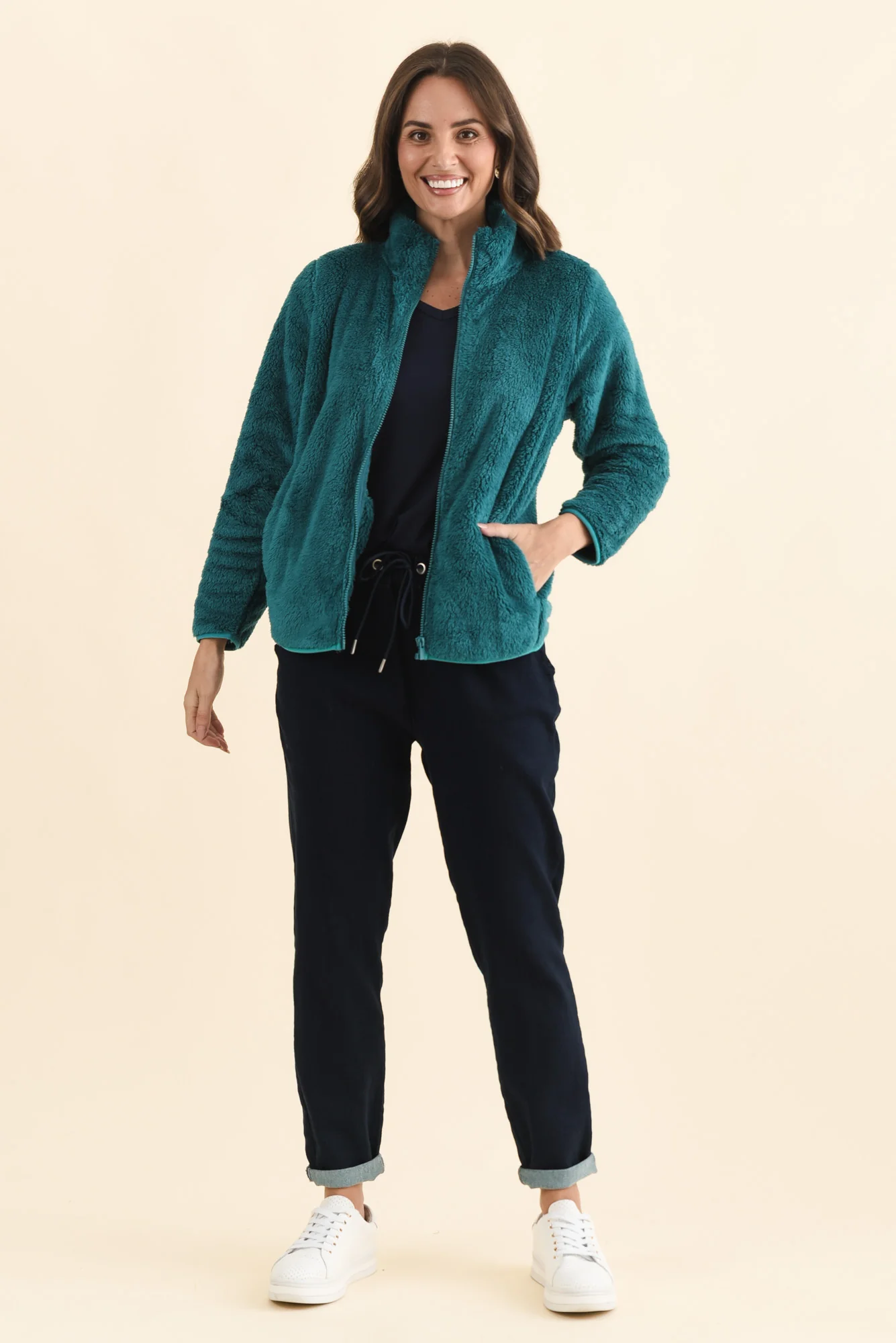 Ackerley Blue Faux Fur Jacket - Image 2