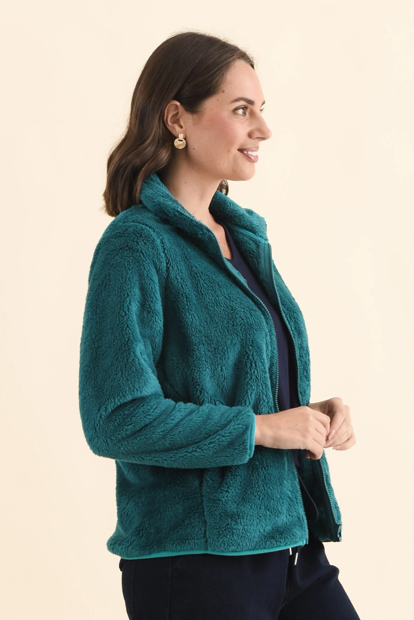 Ackerley Blue Faux Fur Jacket - Image 3