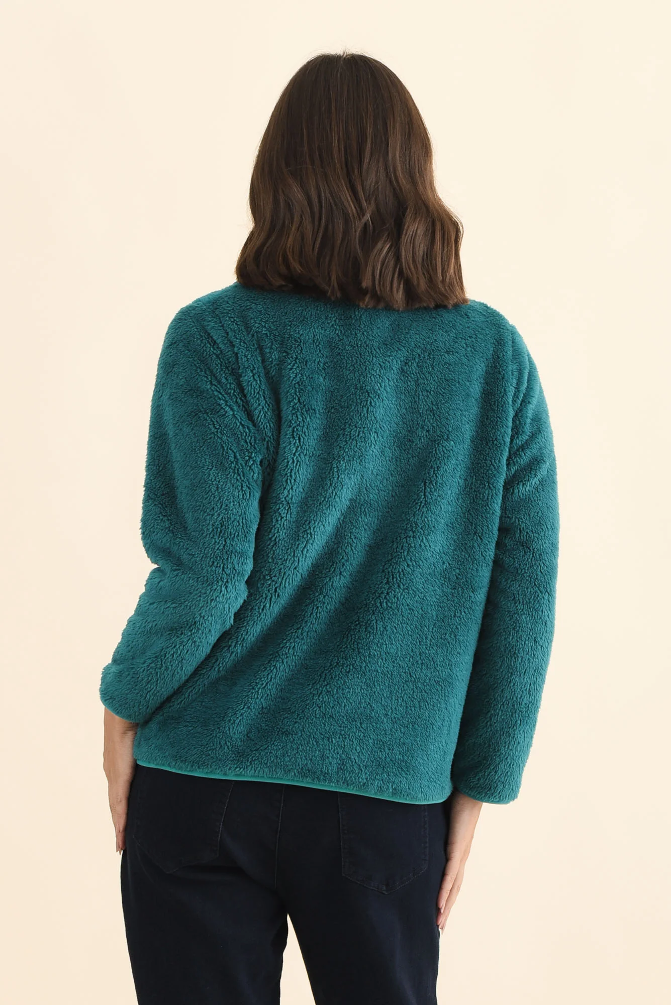 Ackerley Blue Faux Fur Jacket - Image 4