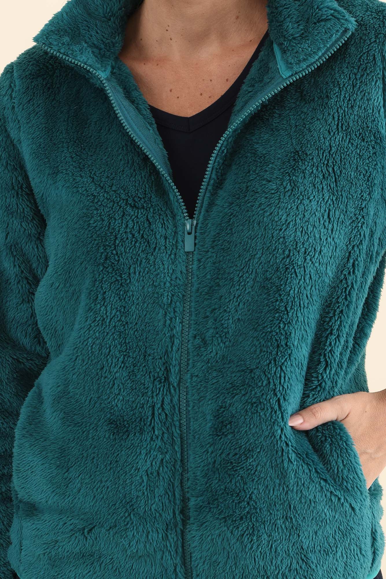 Ackerley Blue Faux Fur Jacket - Image 5