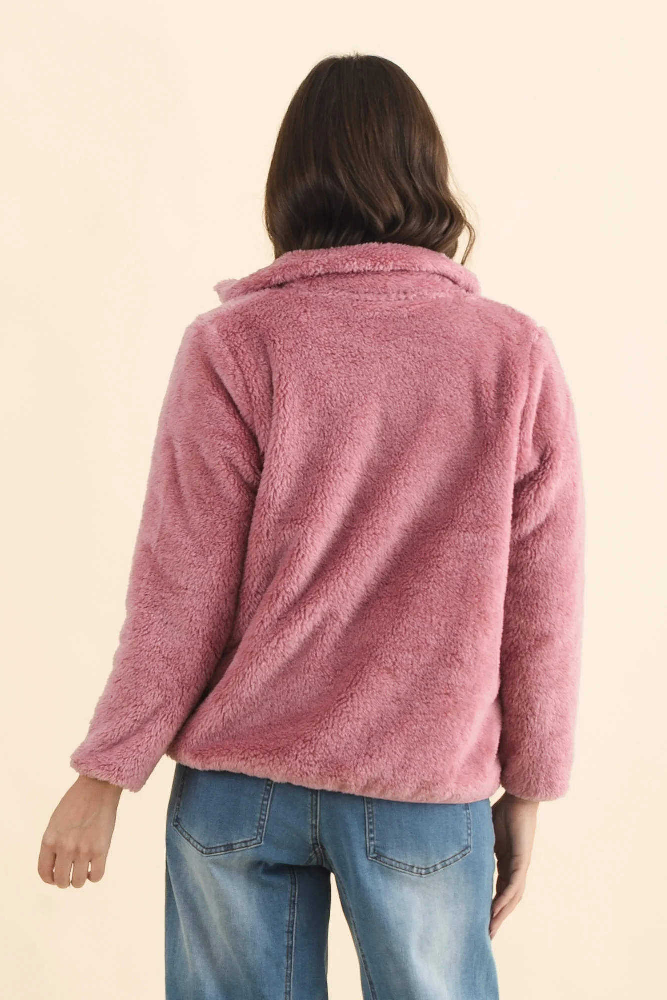 Ackerley Pink Faux Fur Jacket - Image 5