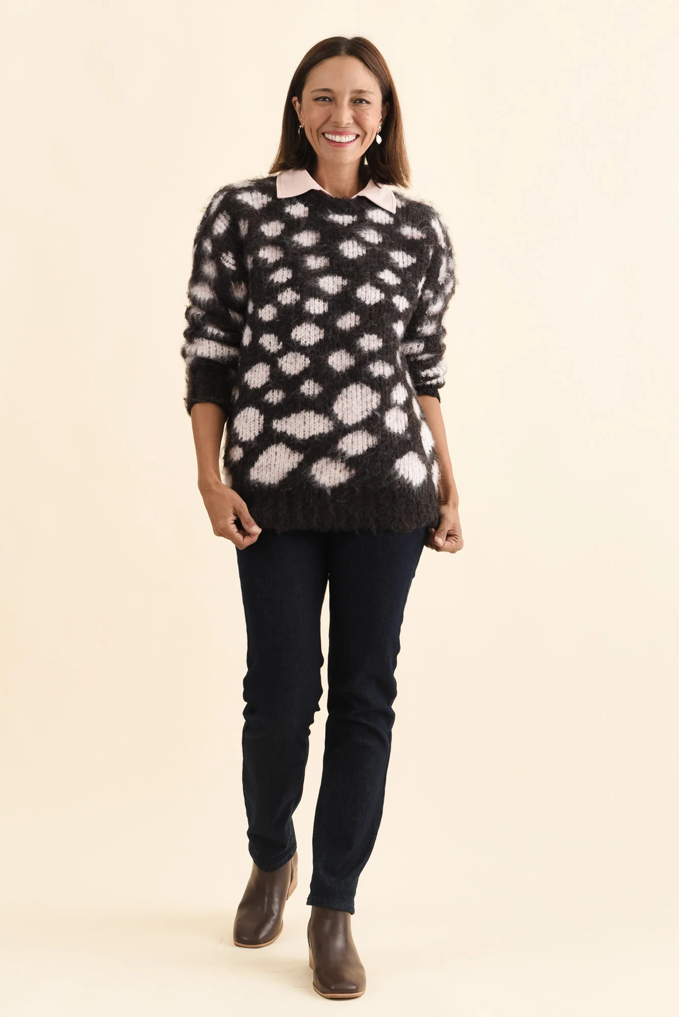 Adams Brown Spot Knit Jumper - Image 2