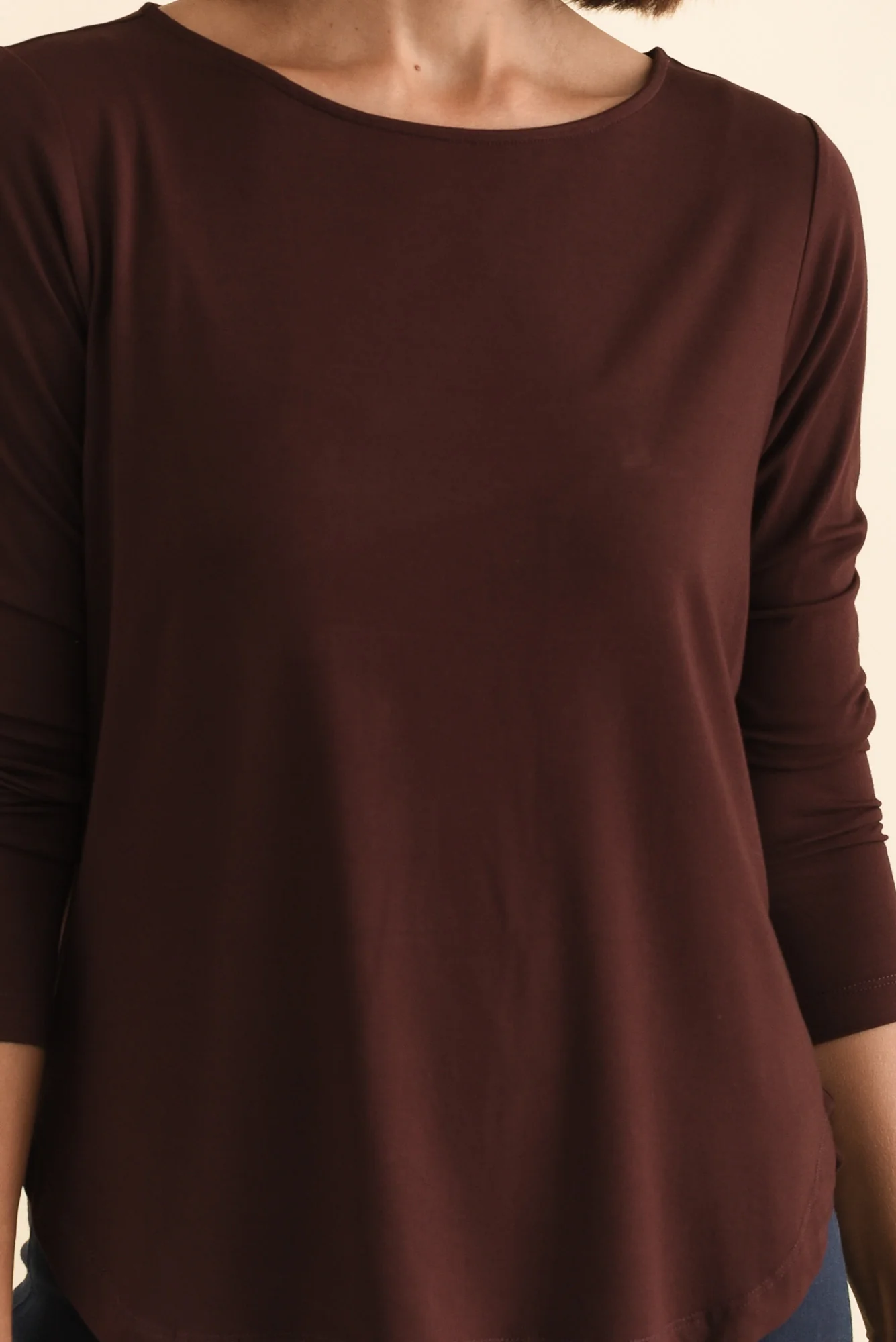 Adele Wine Long Sleeve Bamboo Tee - Image 5