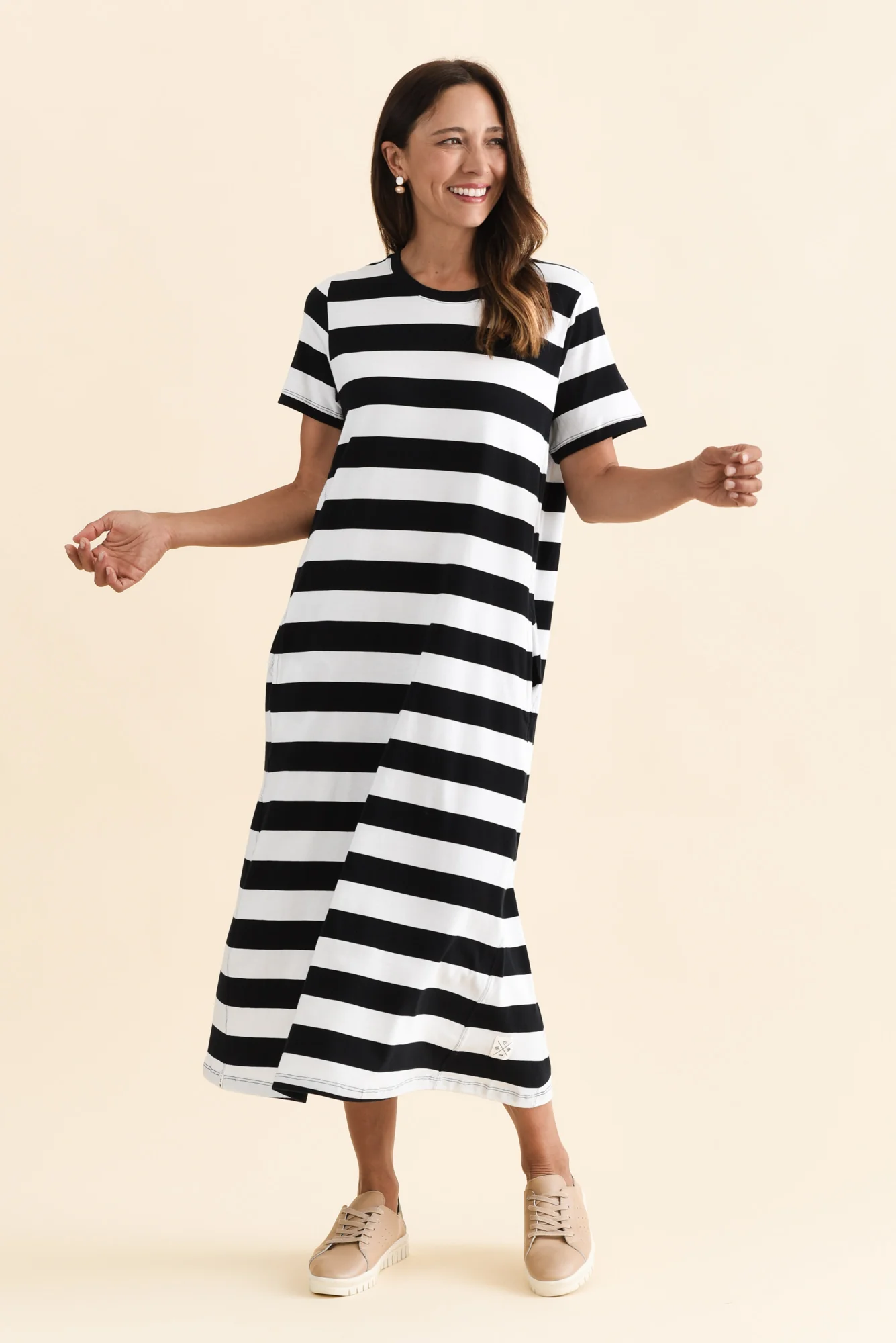Adira Black Stripe Pocket Dress - Image 2