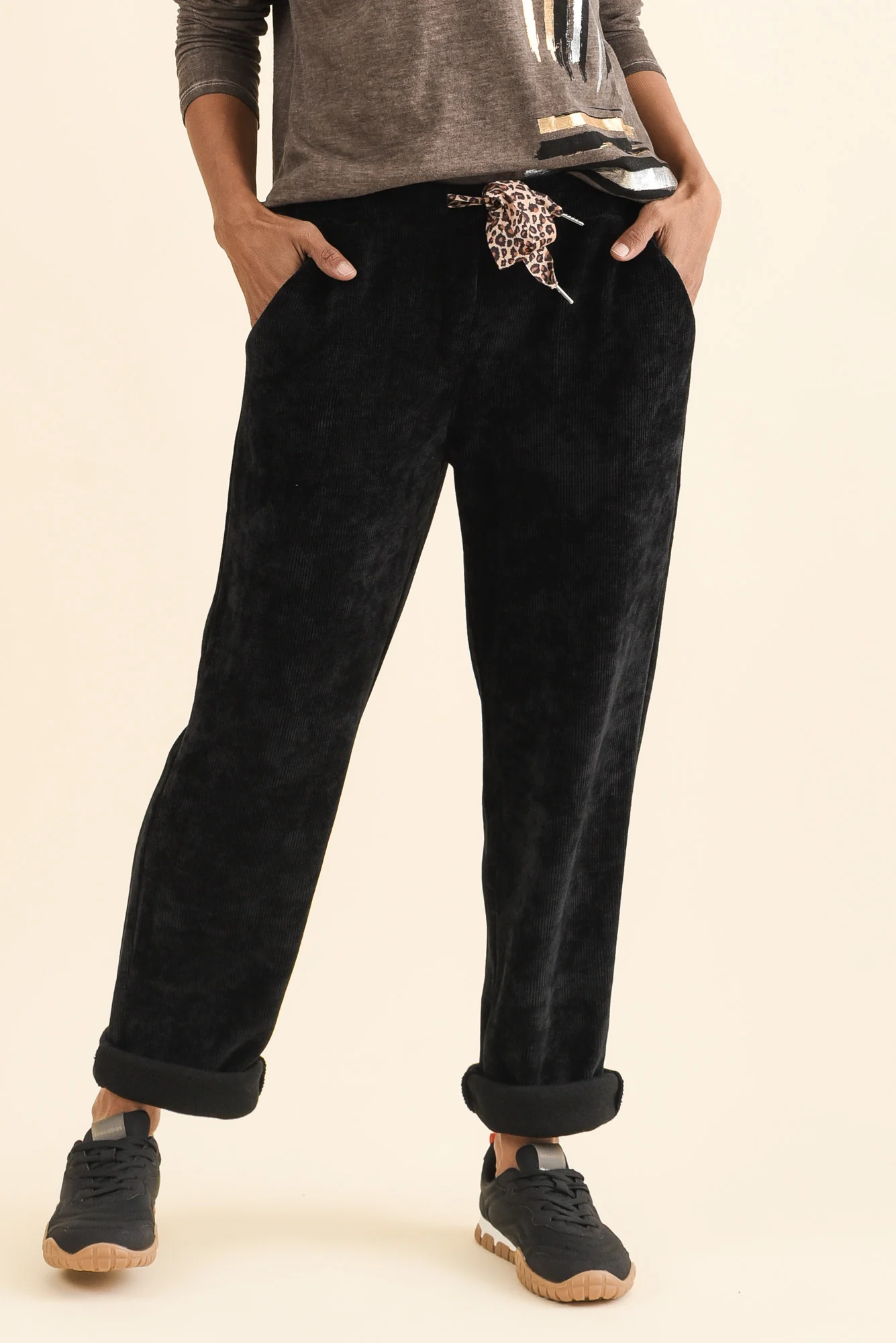 Agatti Black Drawstring Pants
