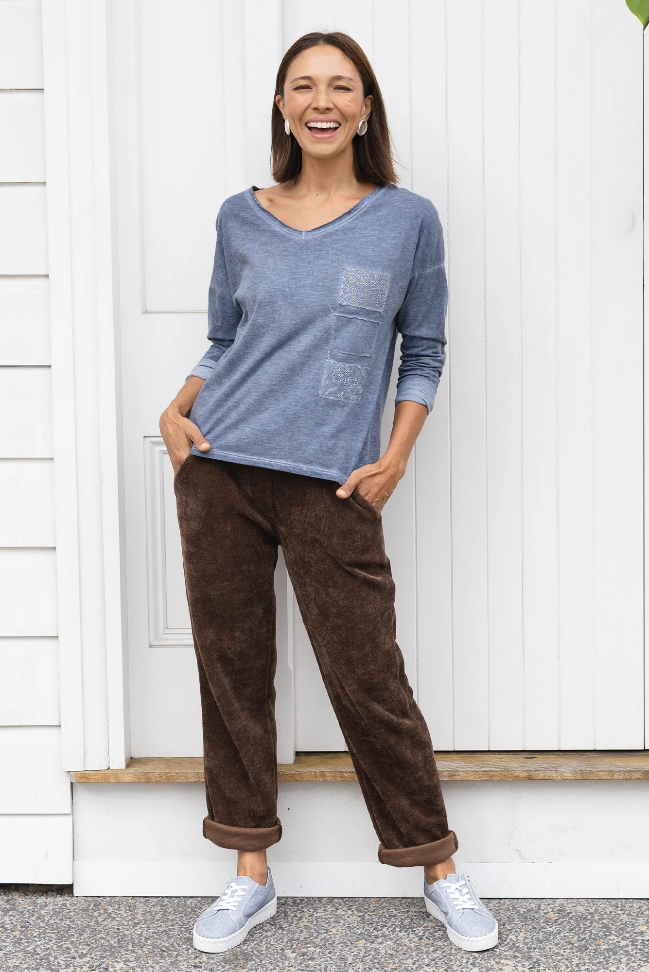 Fulton Steel Patchwork Cotton Top