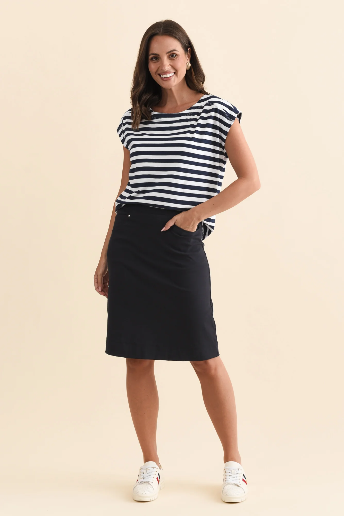 Air-Lite Navy Stretch Pocket Skirt - Image 6