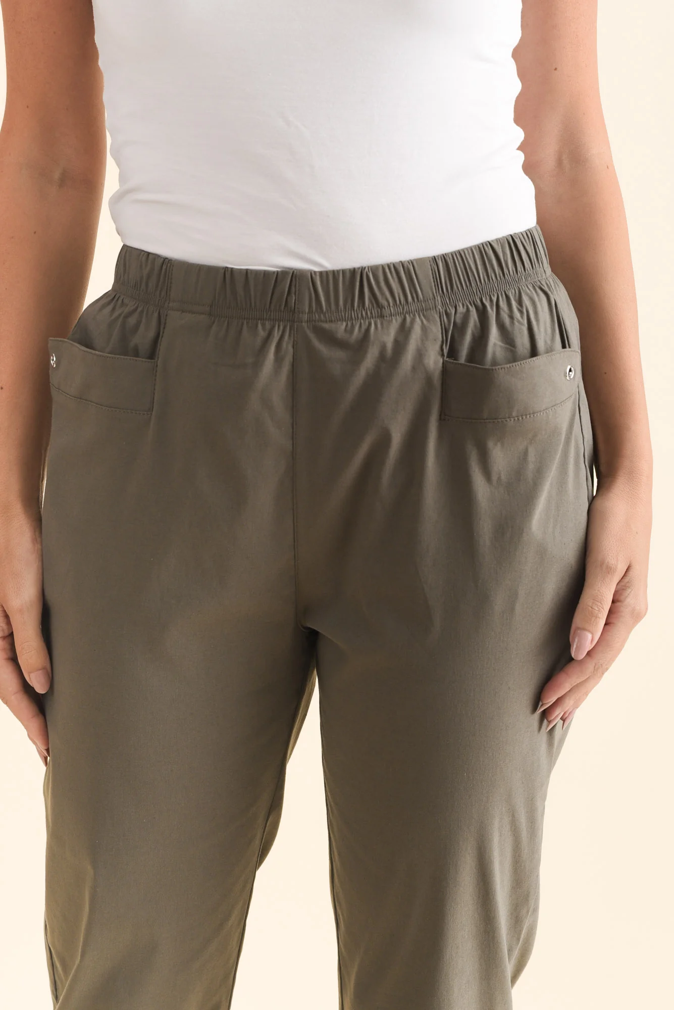 Air-Lite Olive Stretch Capri Pants - Image 6