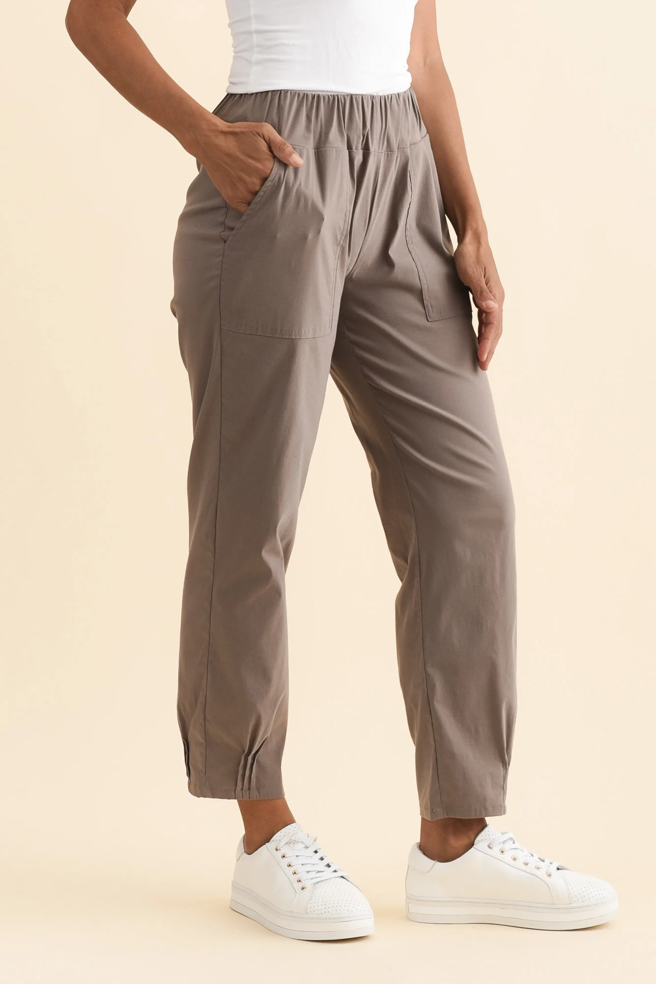 Air-Lite Taupe Stretch Pocket Pants - Image 4