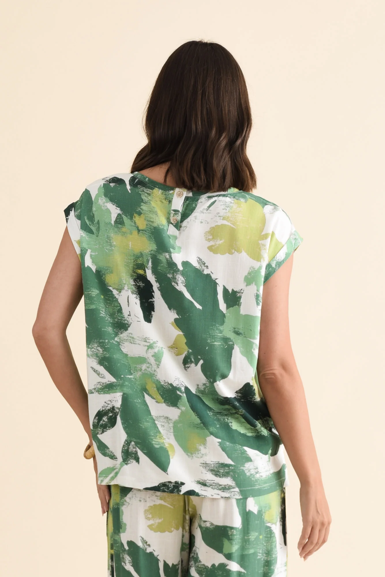 Alta Green Leaf Linen Cotton Top - Image 4