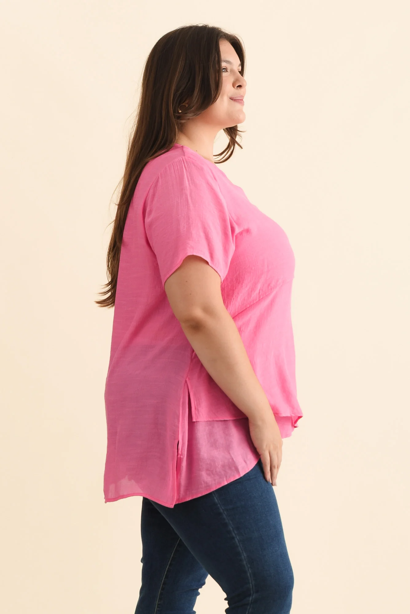 Alvina Candy Pink Layered Tunic Top - Image 10