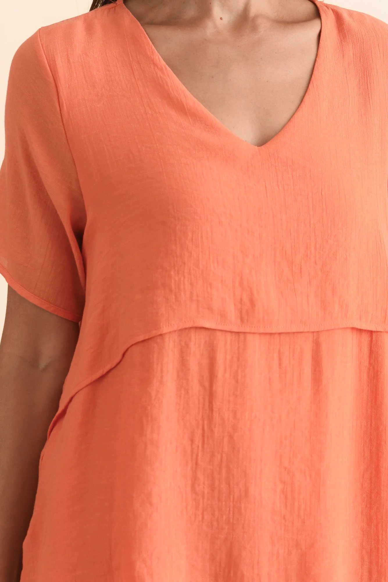 Alvina Orange Layered Tunic Top - Image 5