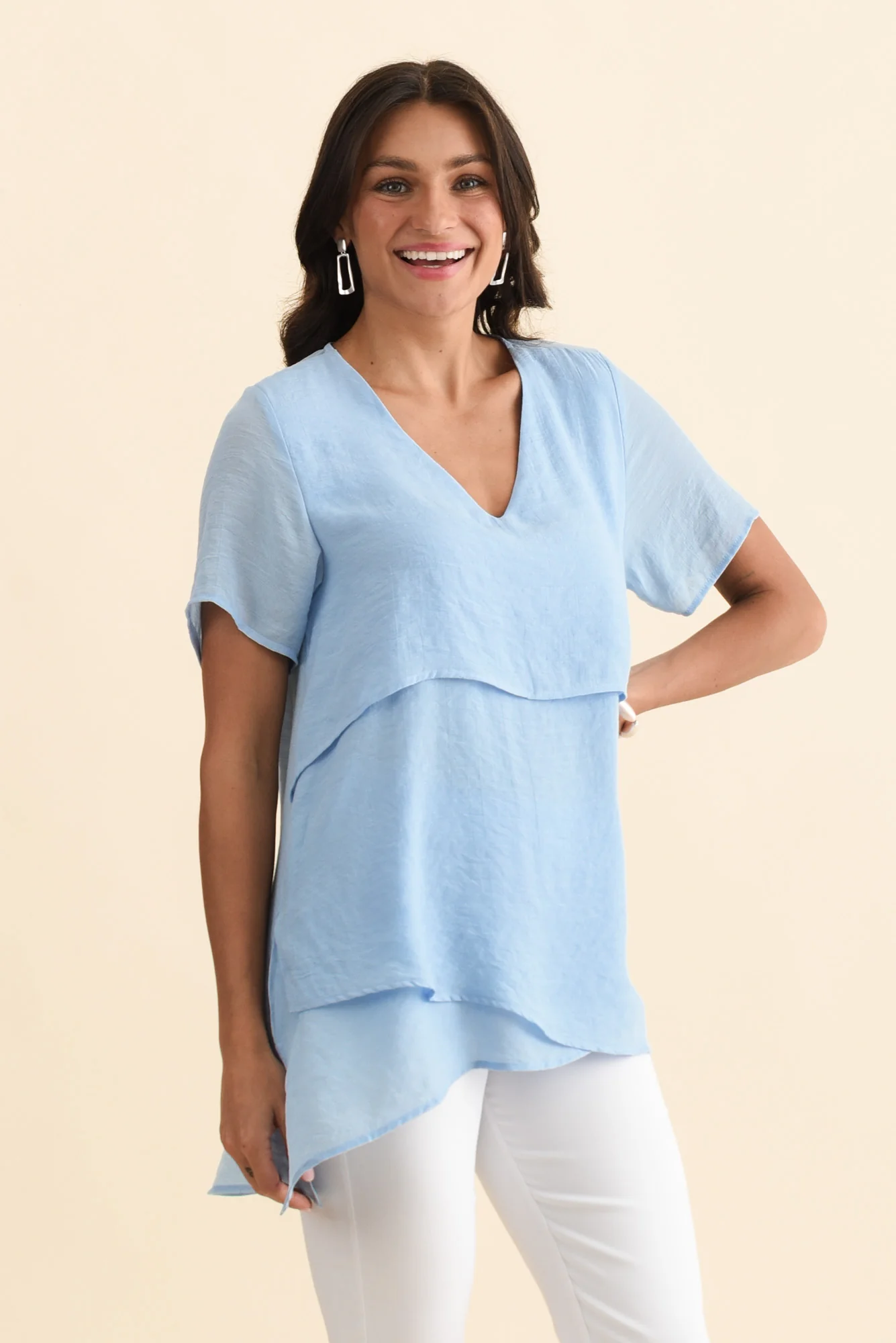Alvina Sky Layered Tunic Top - Image 4