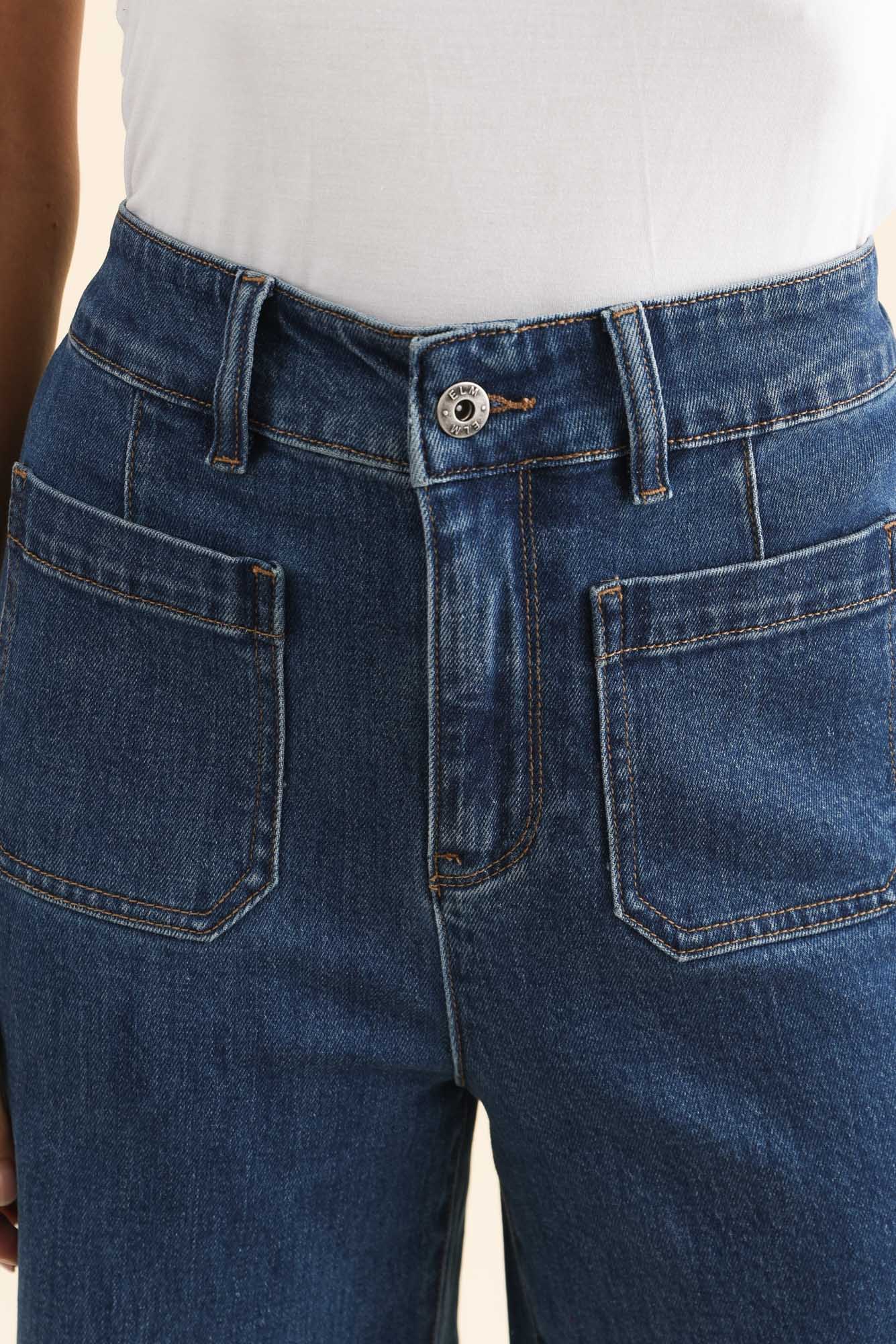 Alyssa Blue Wide Leg Stretch Jeans - Image 5
