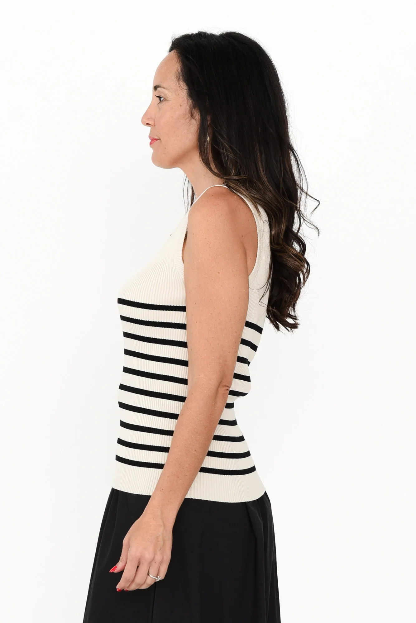 Amba Black Stripe Ribbed Tank - Image 4