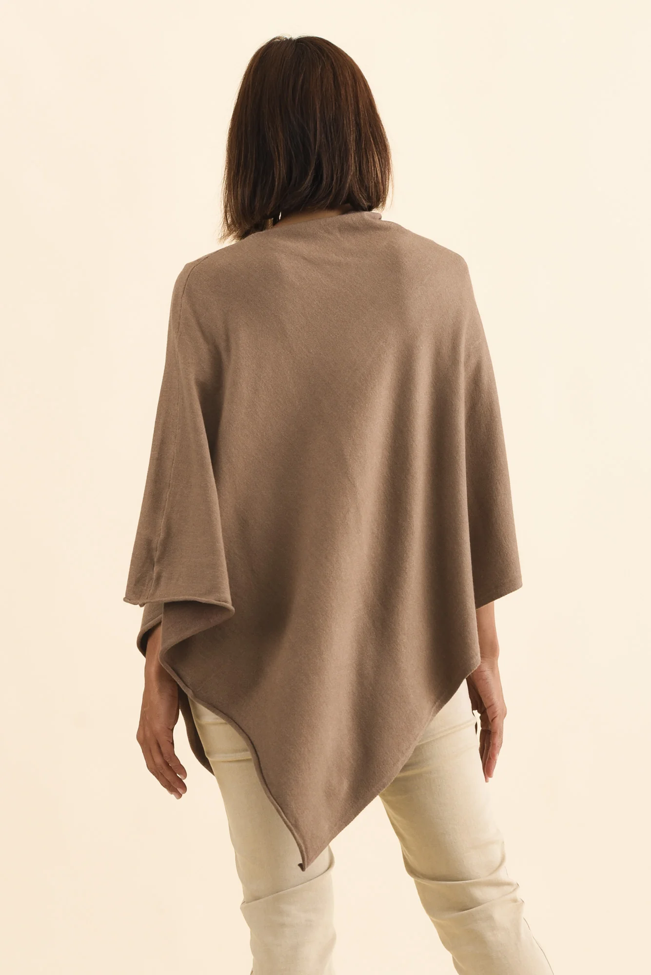 Amy Chocolate Wool Blend Poncho - Image 4