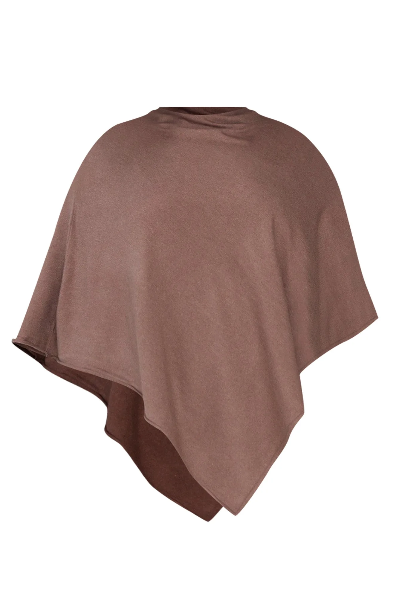Amy Chocolate Wool Blend Poncho - Image 7