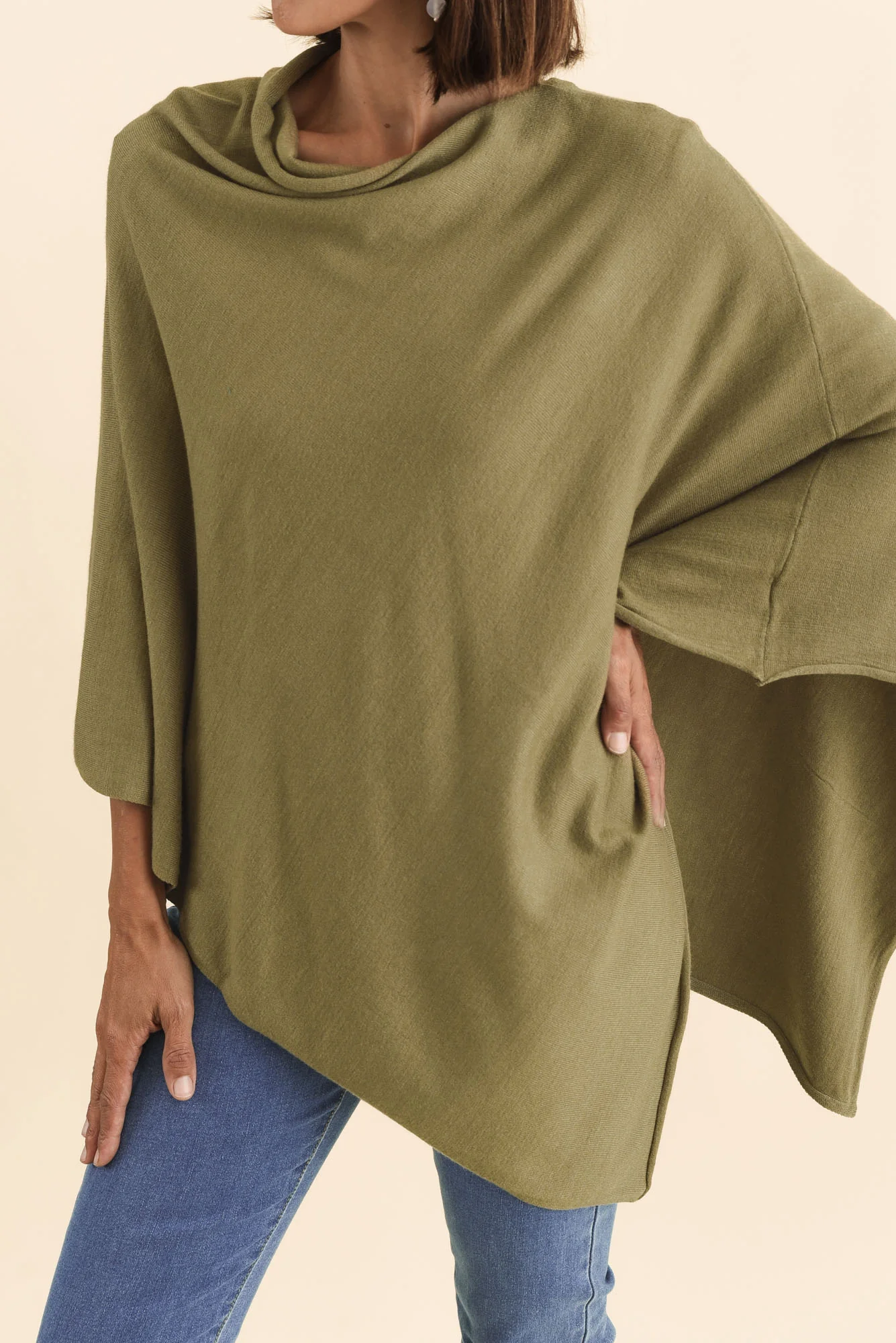 Amy Green Wool Blend Poncho - Image 5