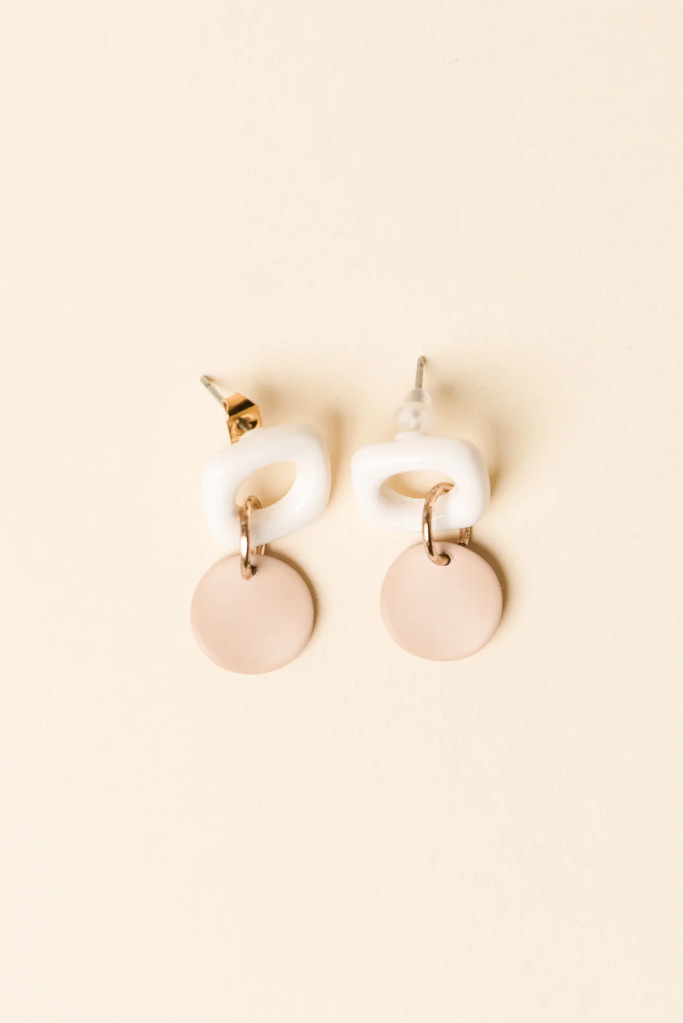 Angie White Drop Earrings