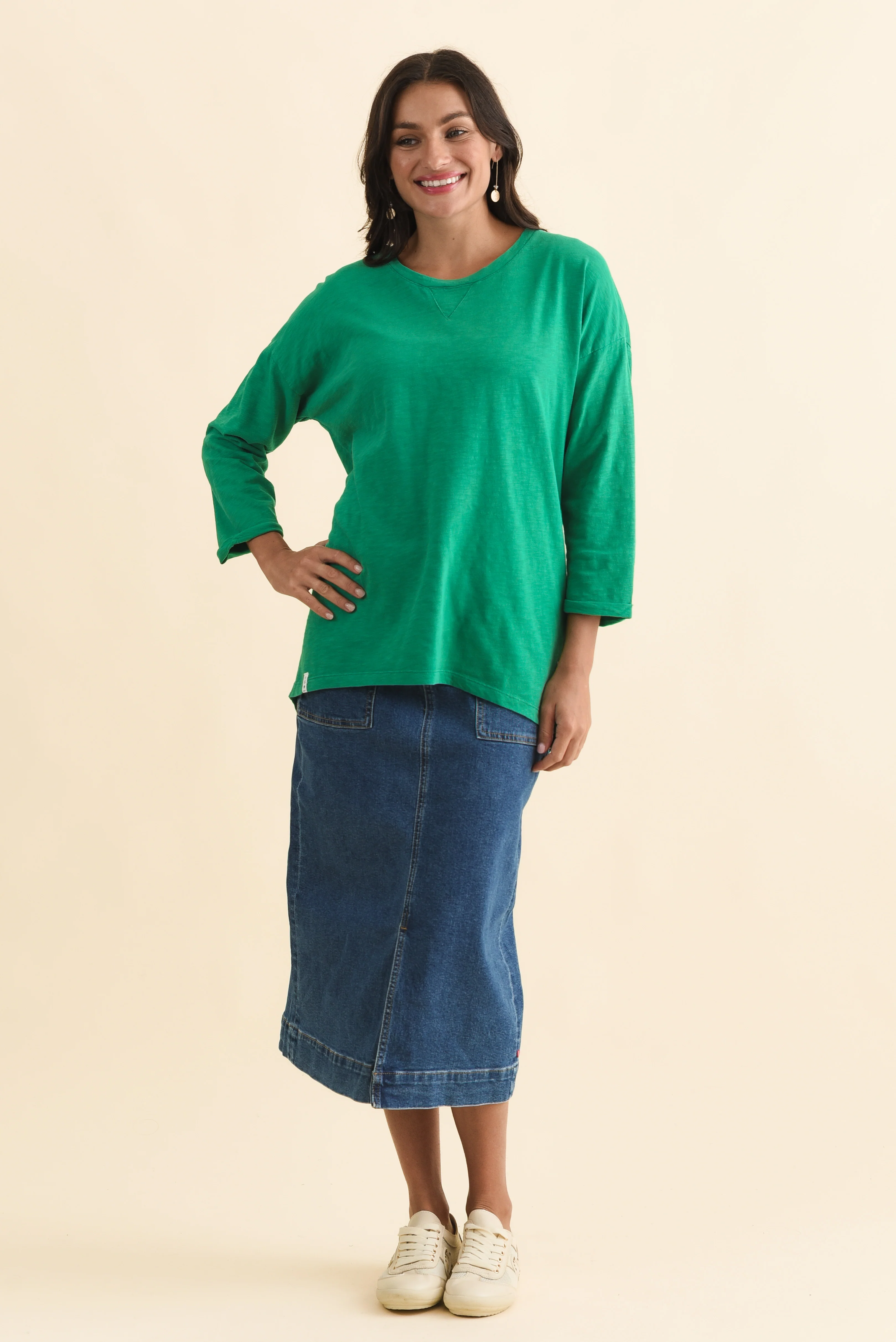 Annie Forest Green Cotton Top - Image 2