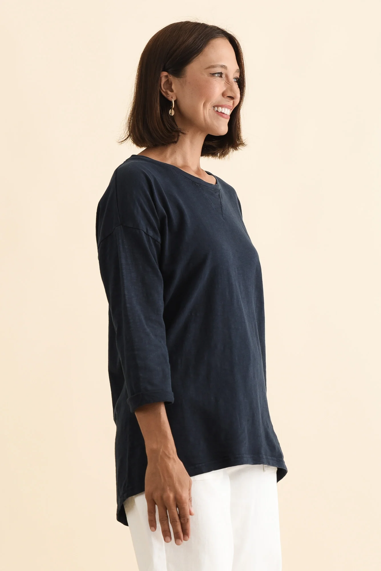 Annie Navy Cotton Top - Image 3