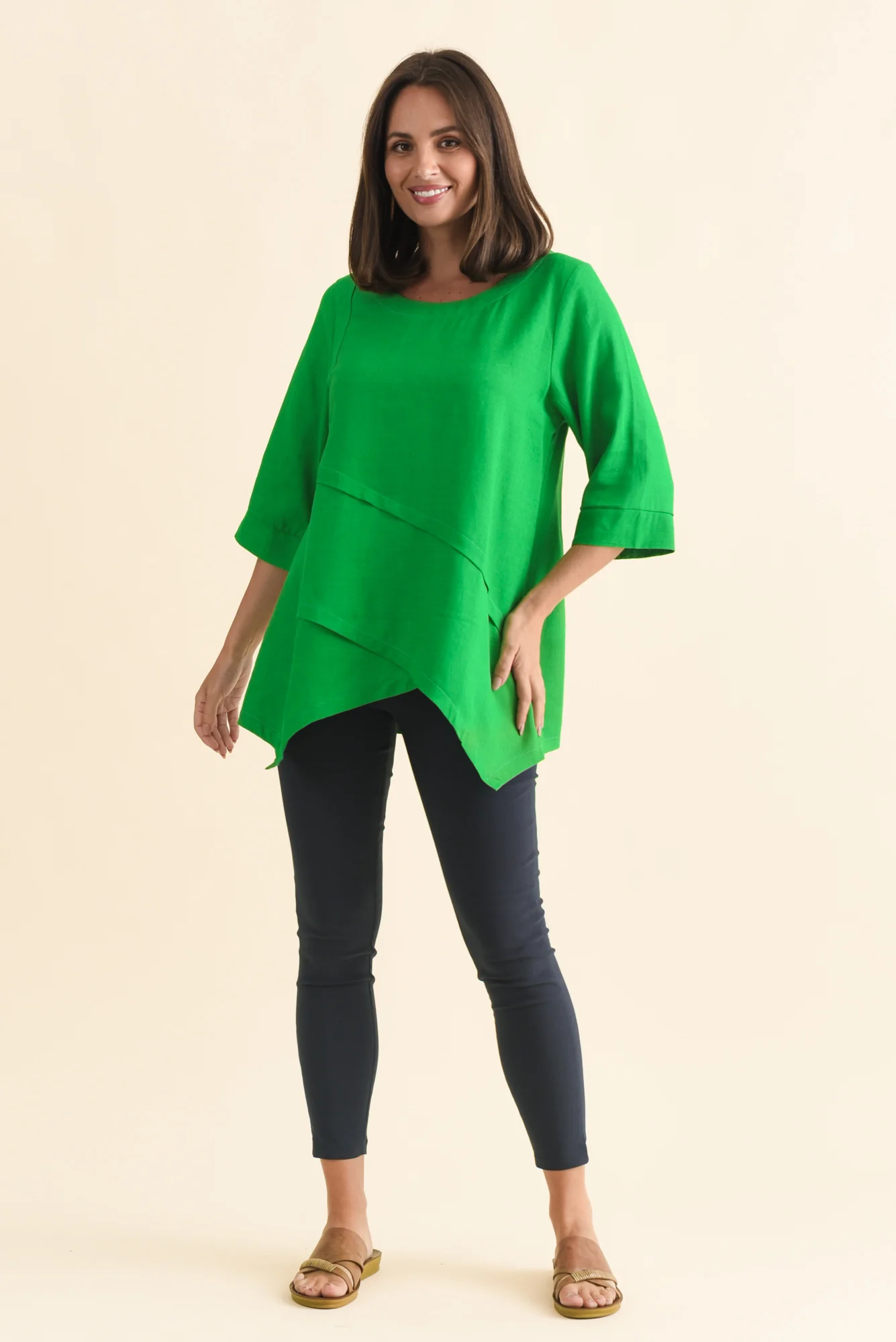 Anya Light Green Linen Cotton Top - Image 6