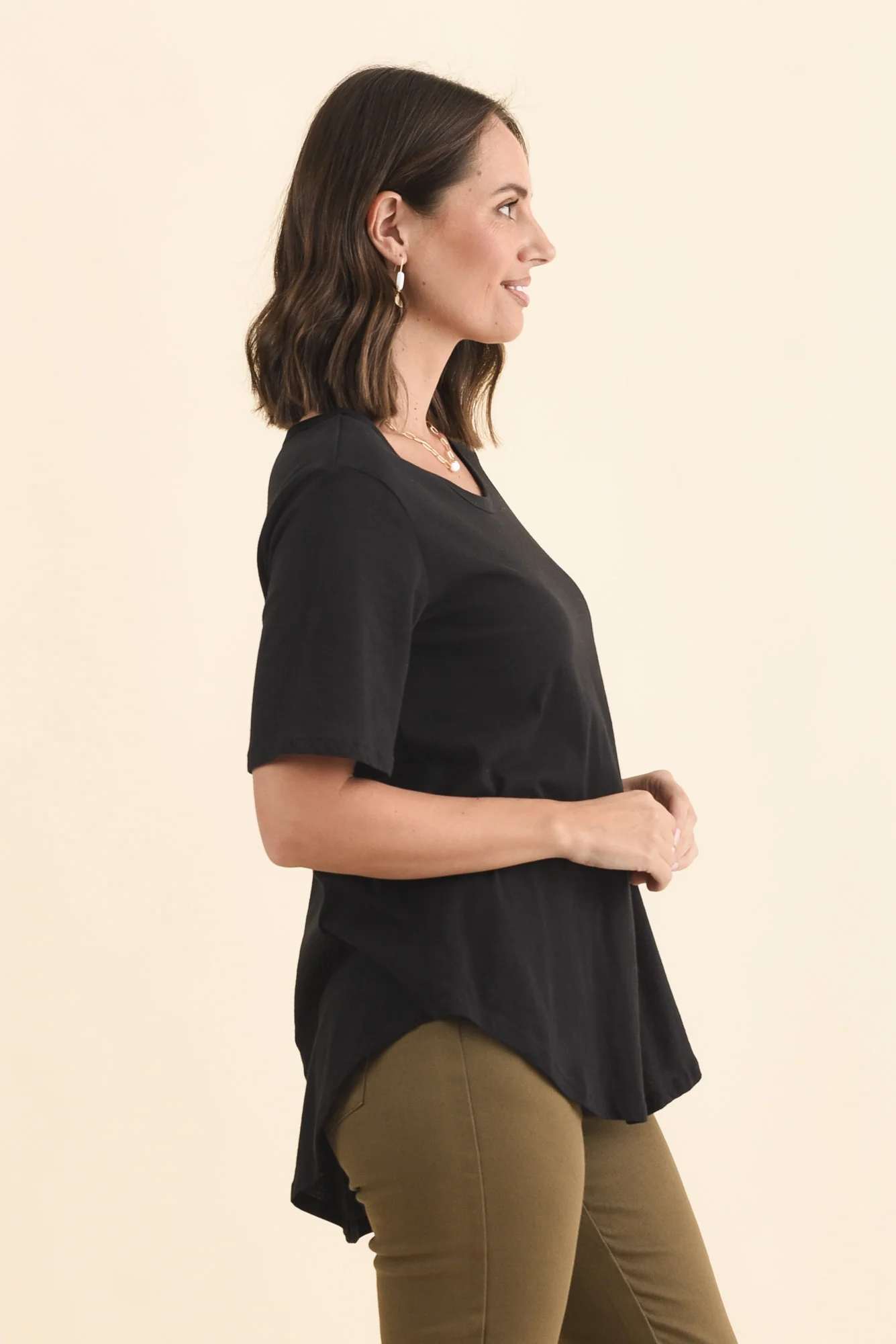 Ariana Black Cotton Tee - Image 3