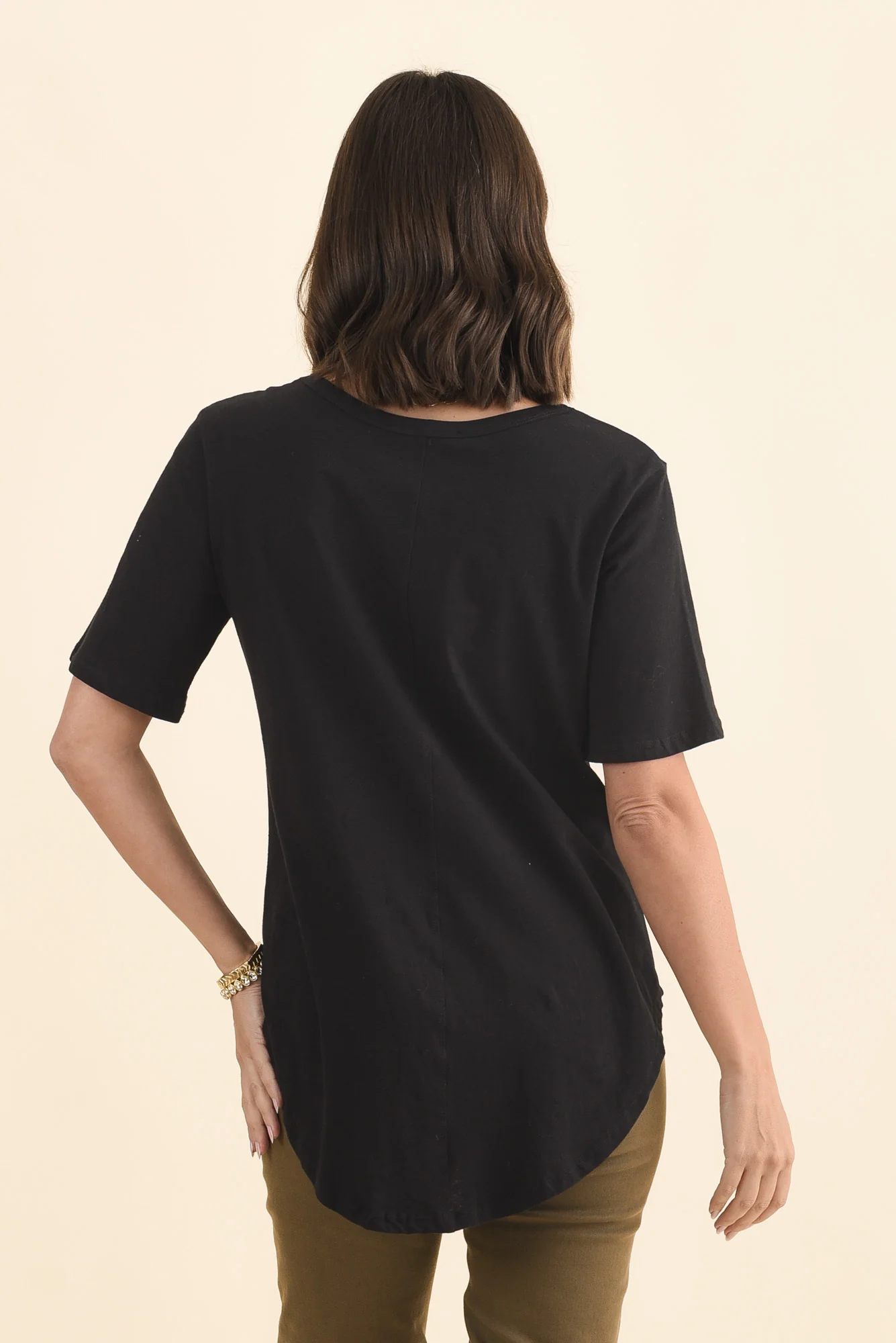 Ariana Black Cotton Tee - Image 4