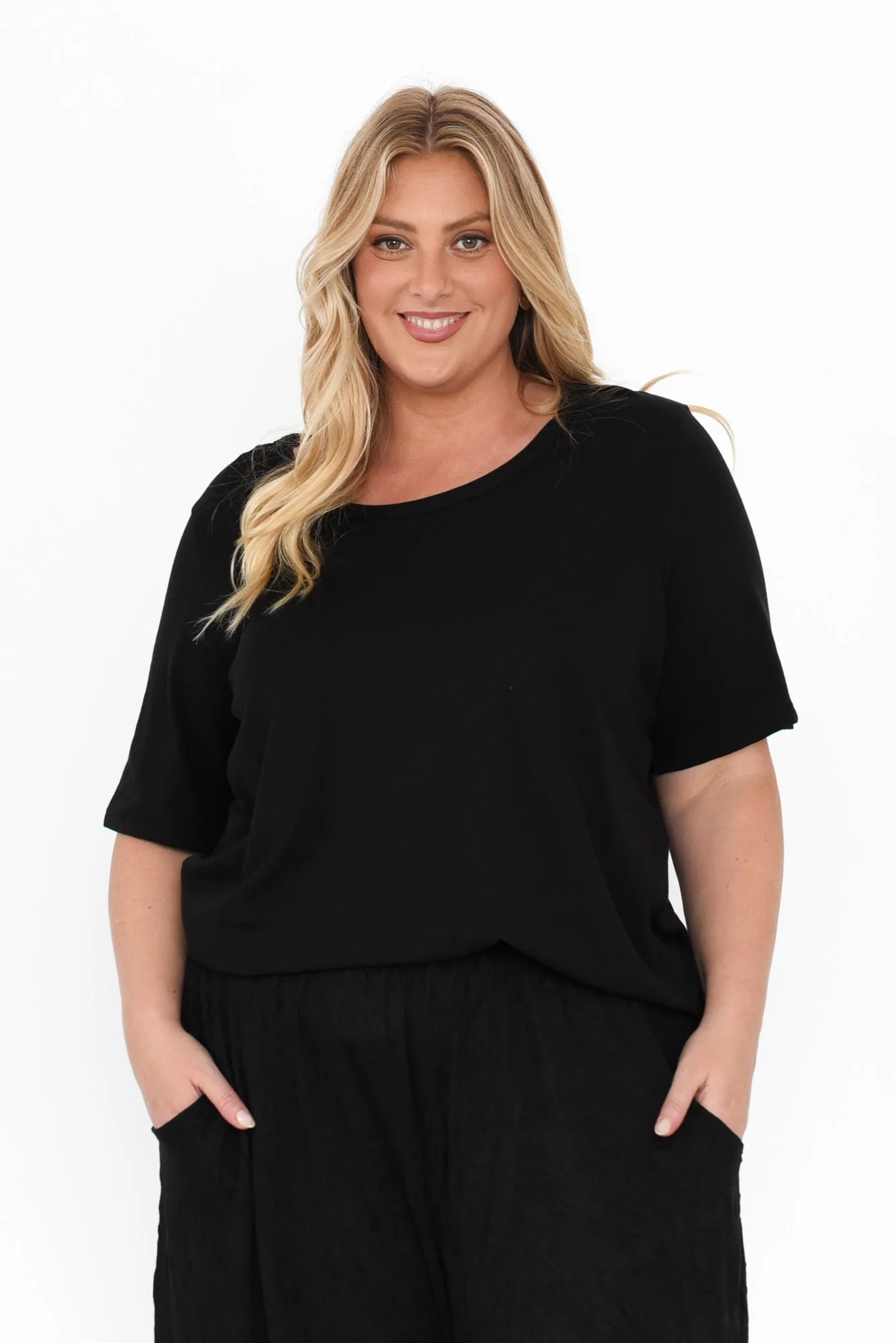 Ariana Black Cotton Tee - Image 8
