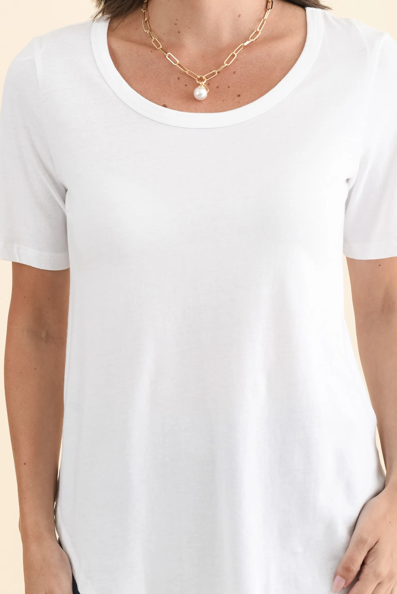 Ariana White Cotton Tee - Image 5