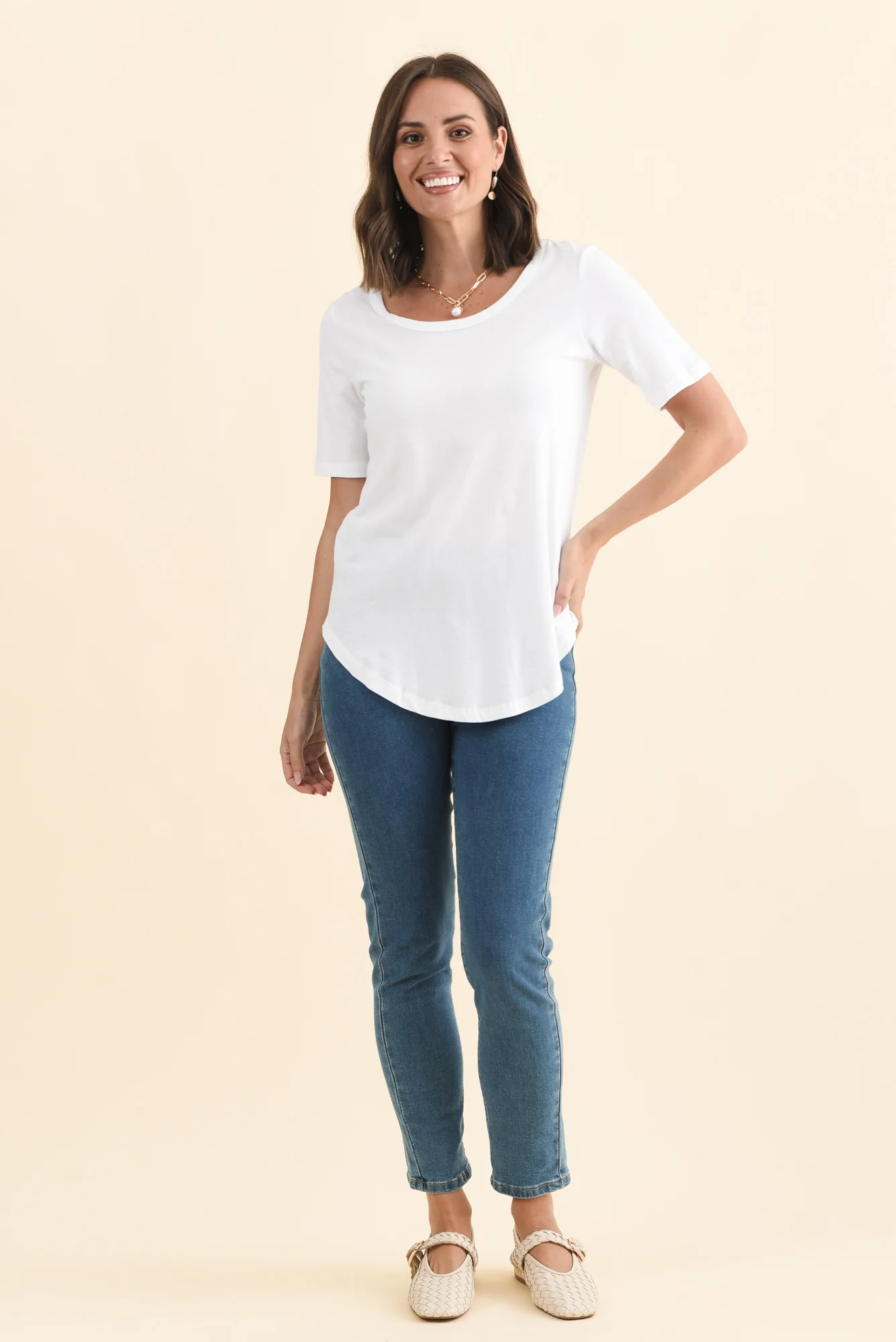 Ariana White Cotton Tee - Image 6