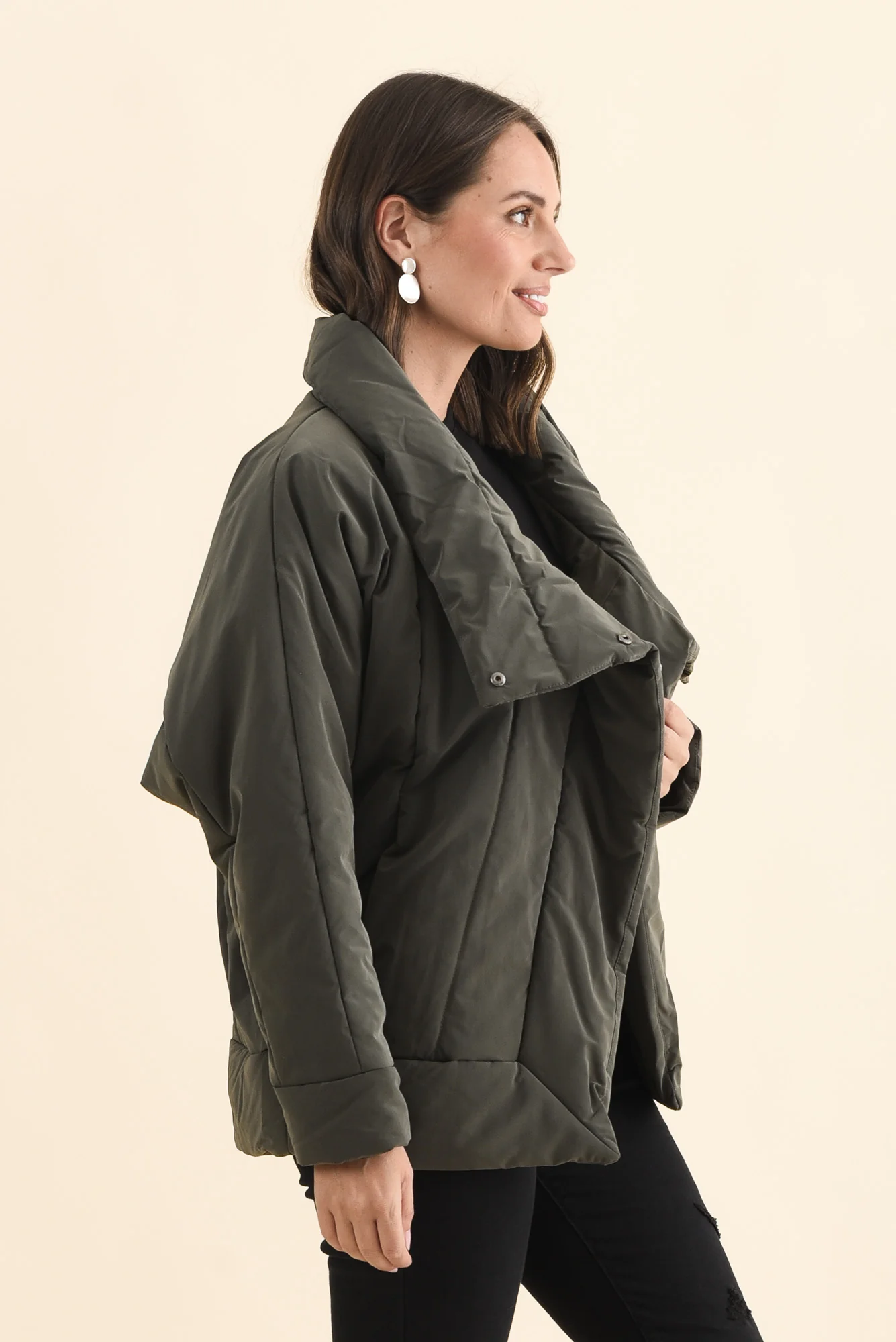 Arica Charcoal Wrap Puffer Jacket - Image 4