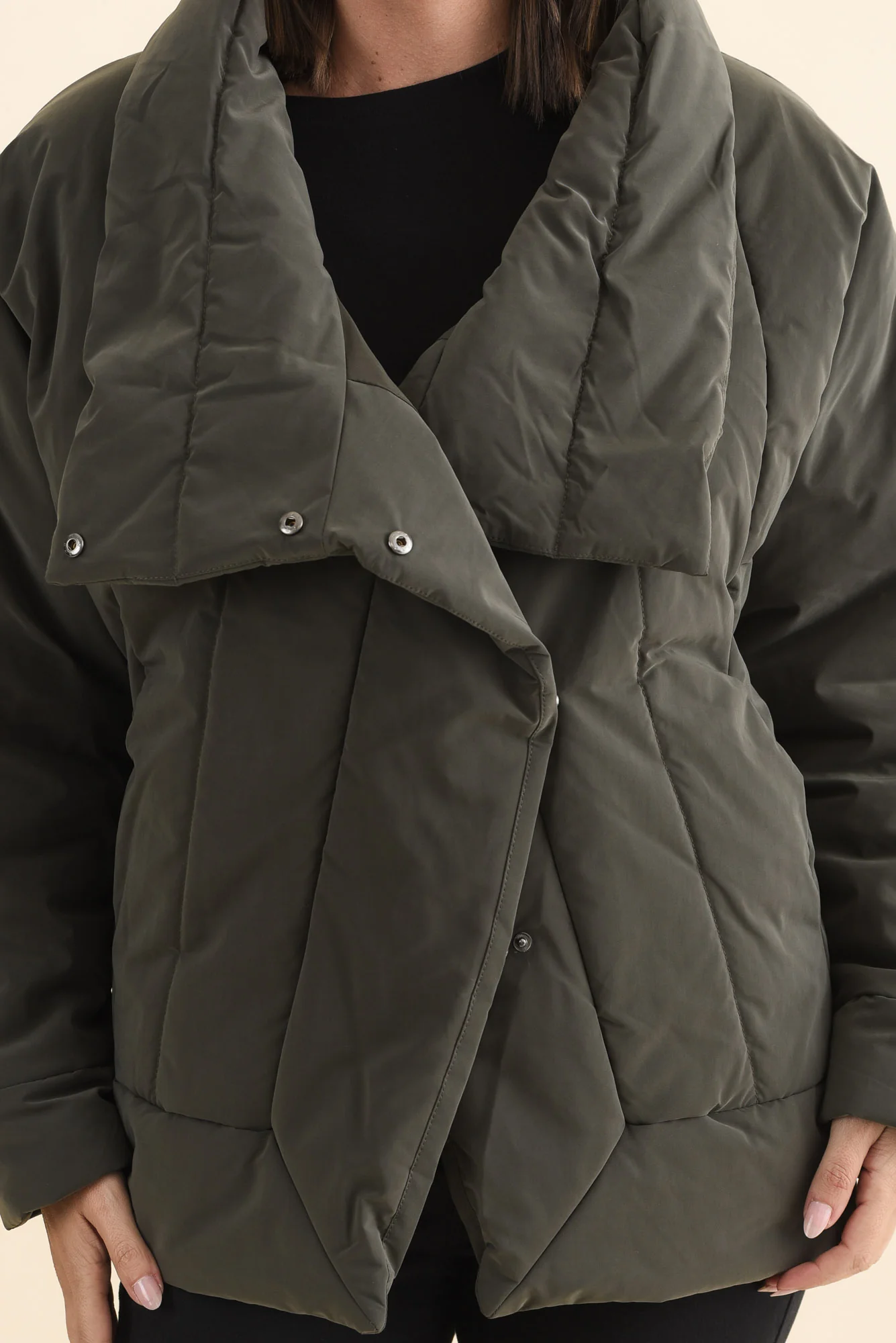 Arica Charcoal Wrap Puffer Jacket - Image 6