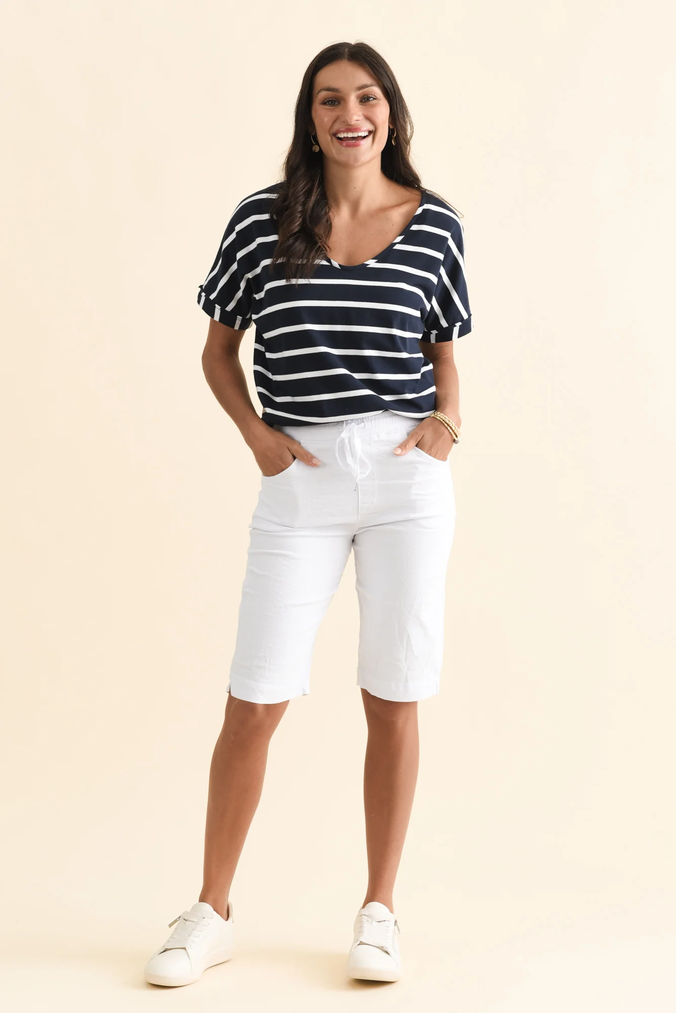 Asha White Travel Shorts - Image 3