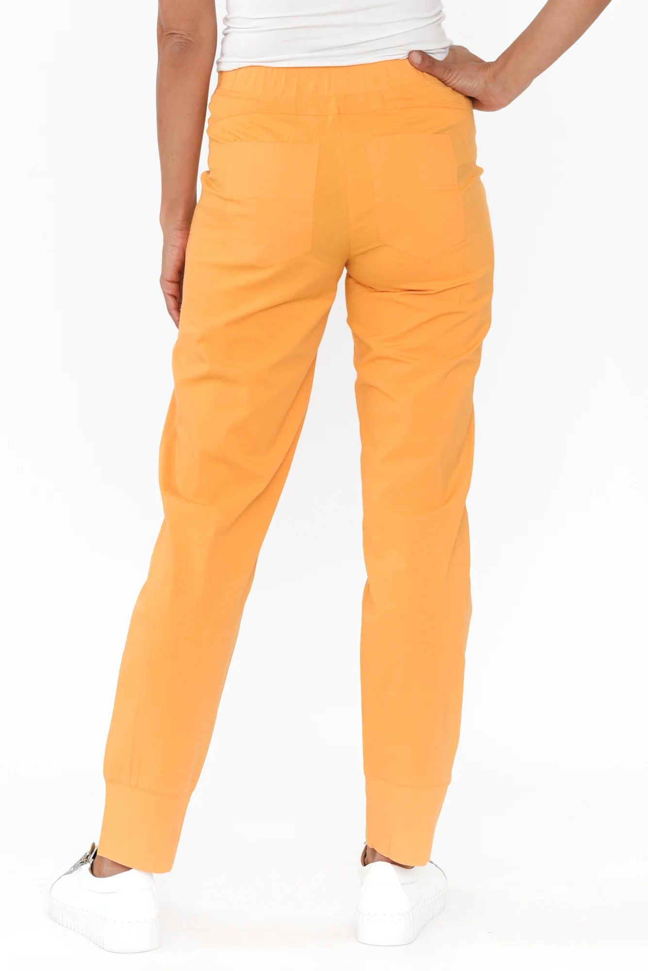 Ashton Yellow Cotton Stretch Pants - Image 4