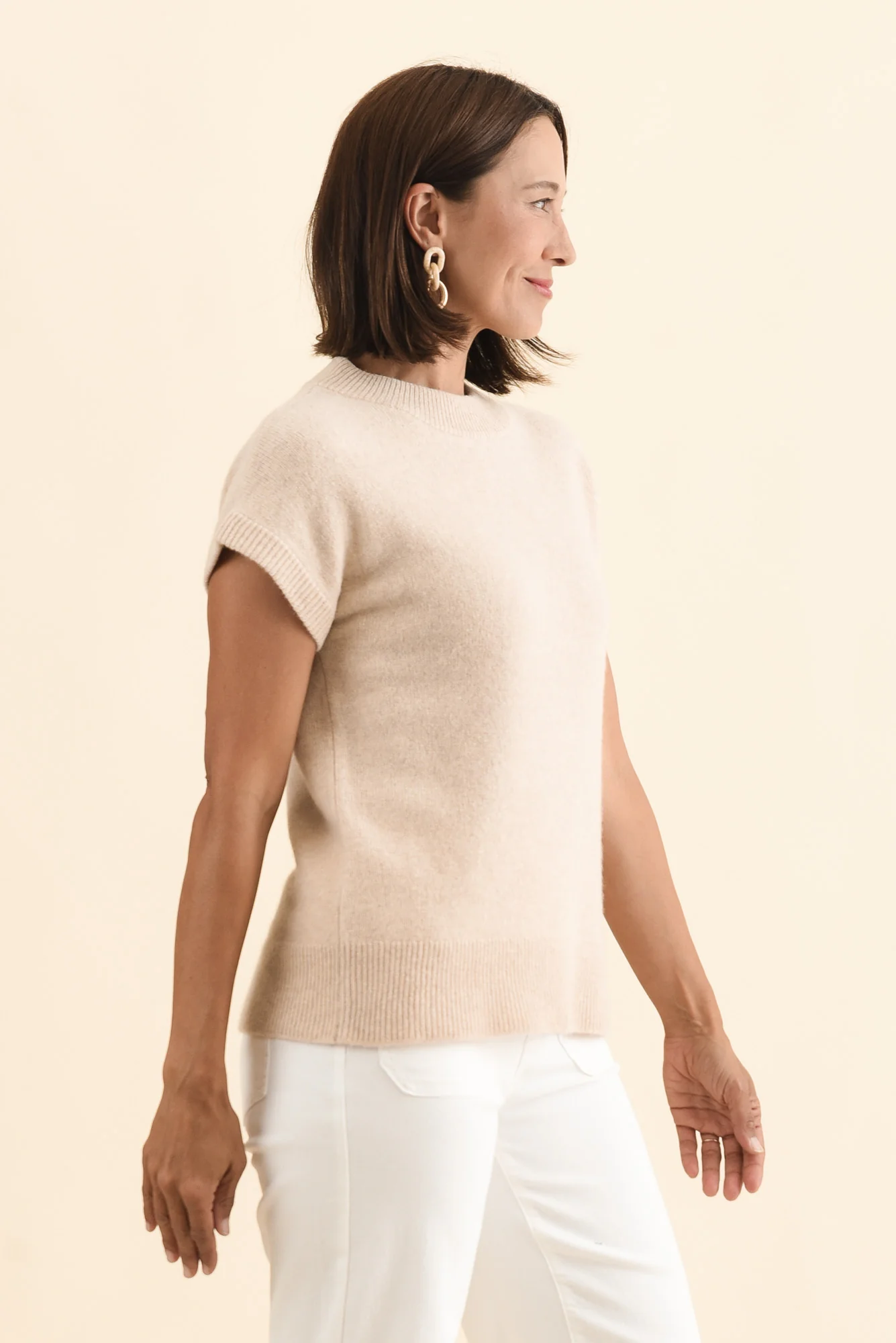 Astor Cream Yak Wool Knit Top - Image 3