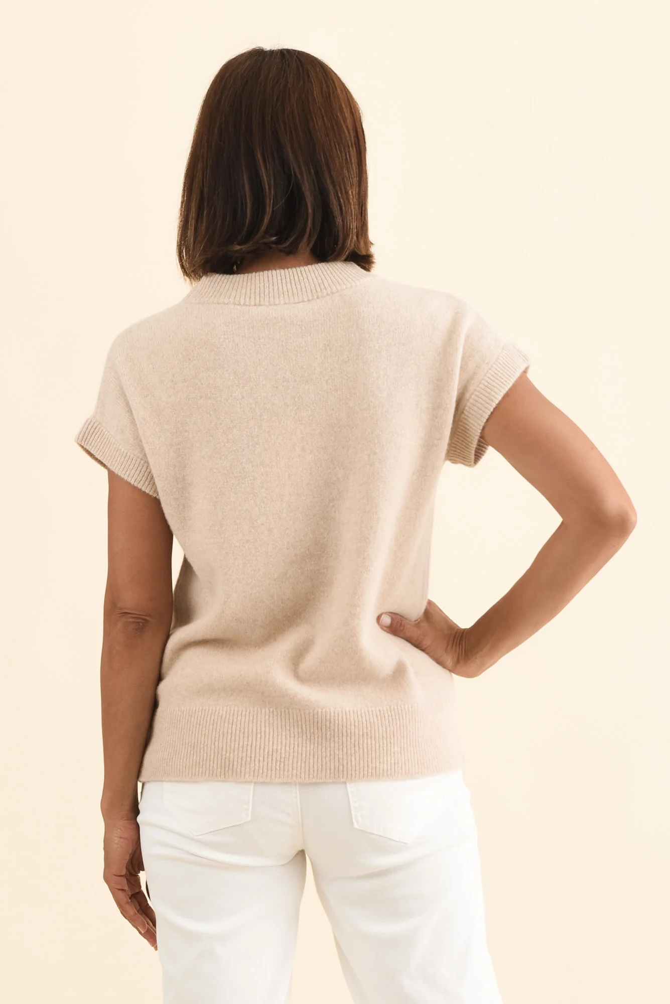 Astor Cream Yak Wool Knit Top - Image 4