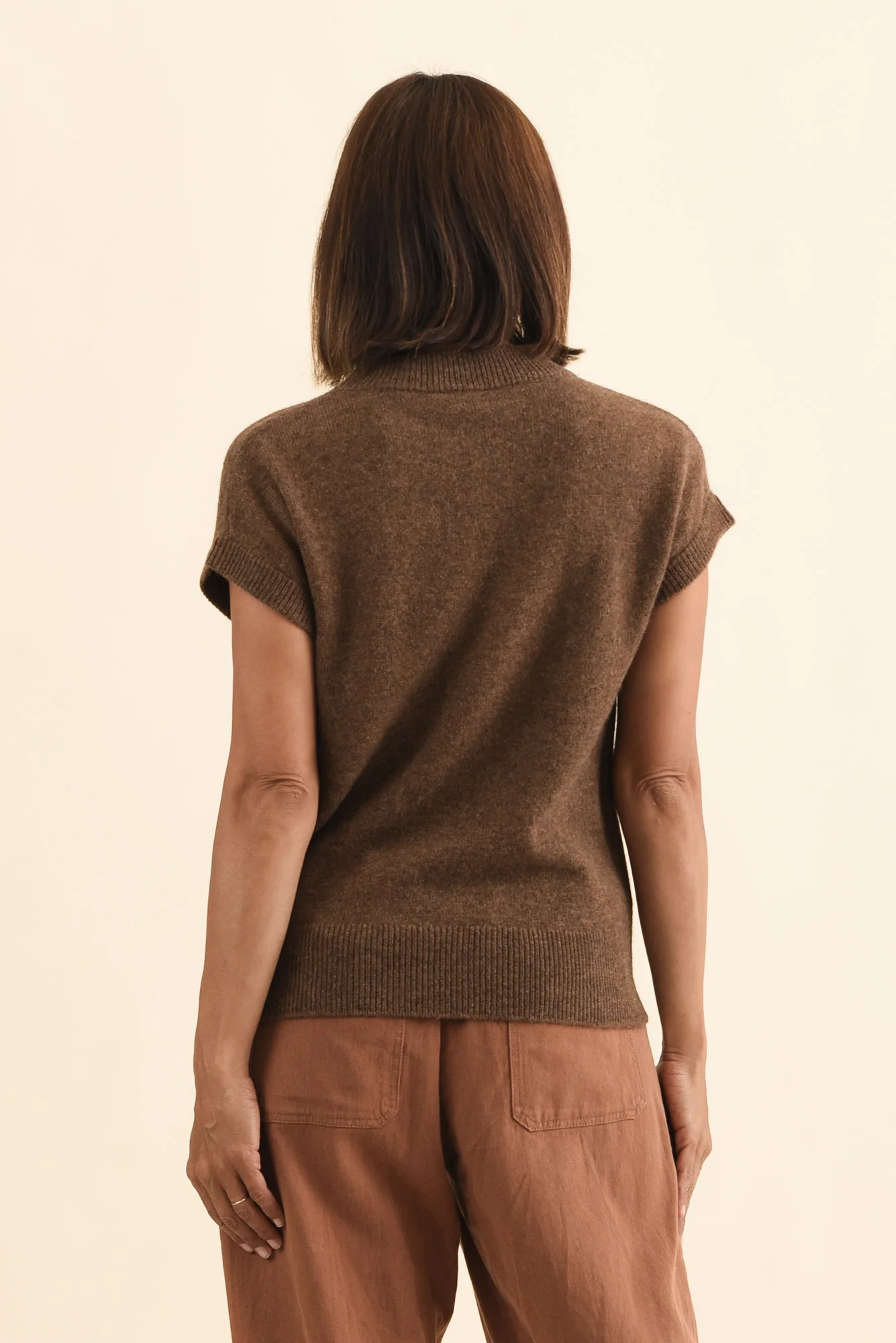 Astor Mocha Yak Wool Knit Top - Image 4