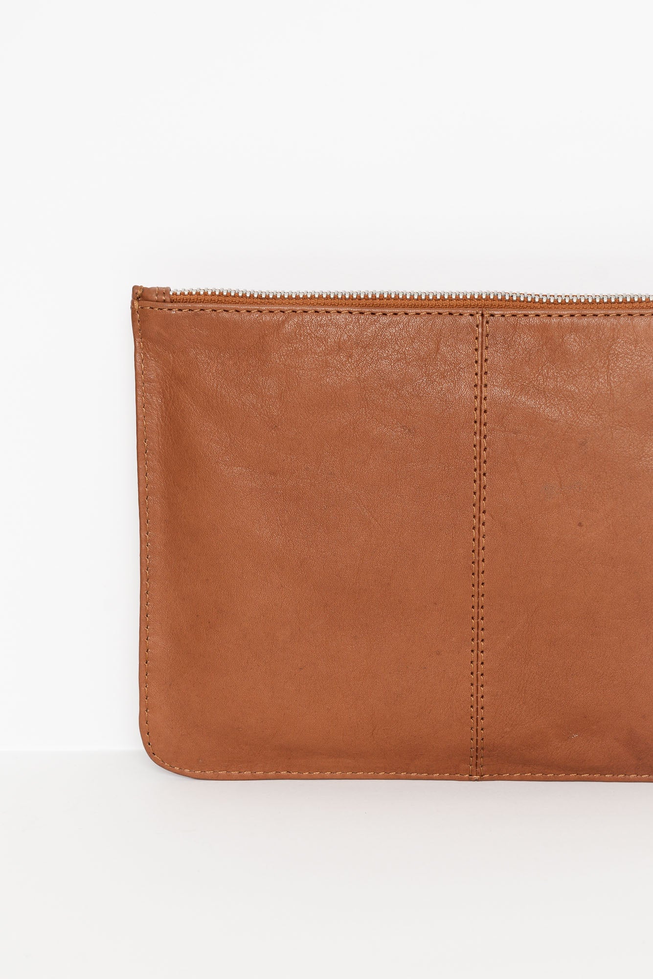Astrid Tan Quilted Leather Pouch - Image 4