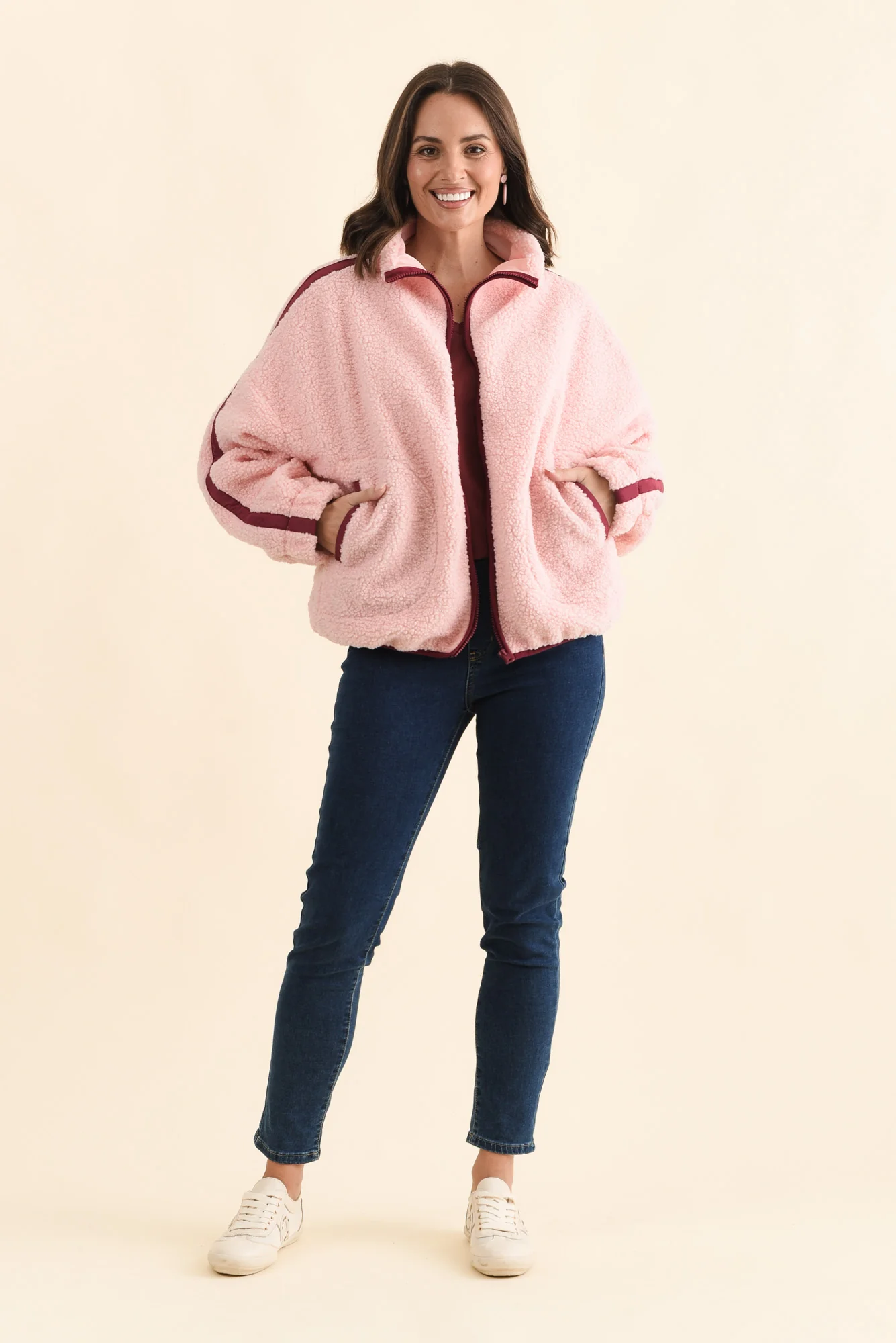 Aubrey Pink Fleece Jacket - Image 2