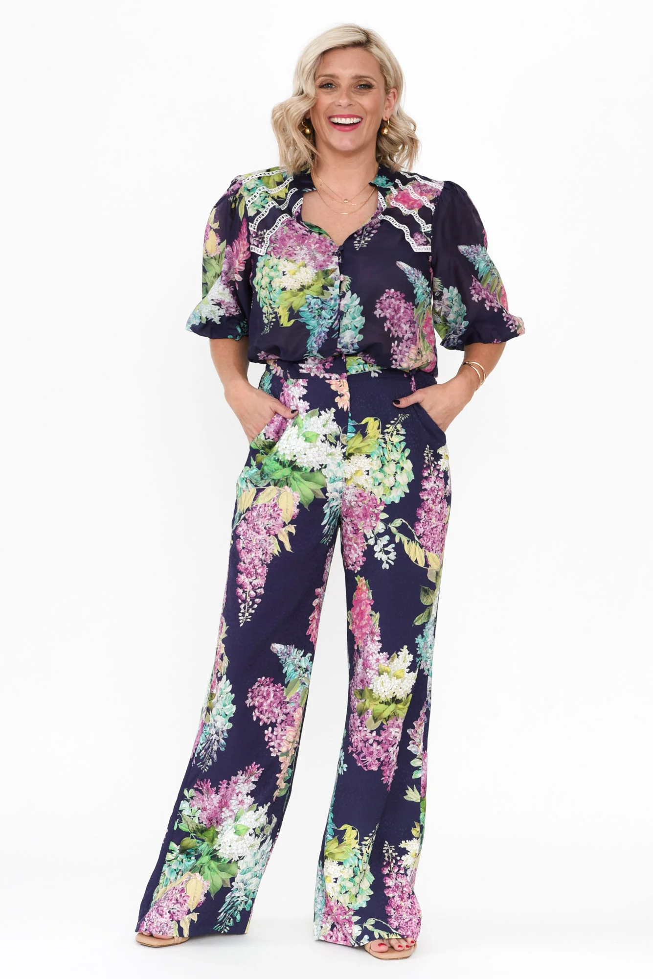Augustine Navy Wisteria Pocket Pants - Image 3