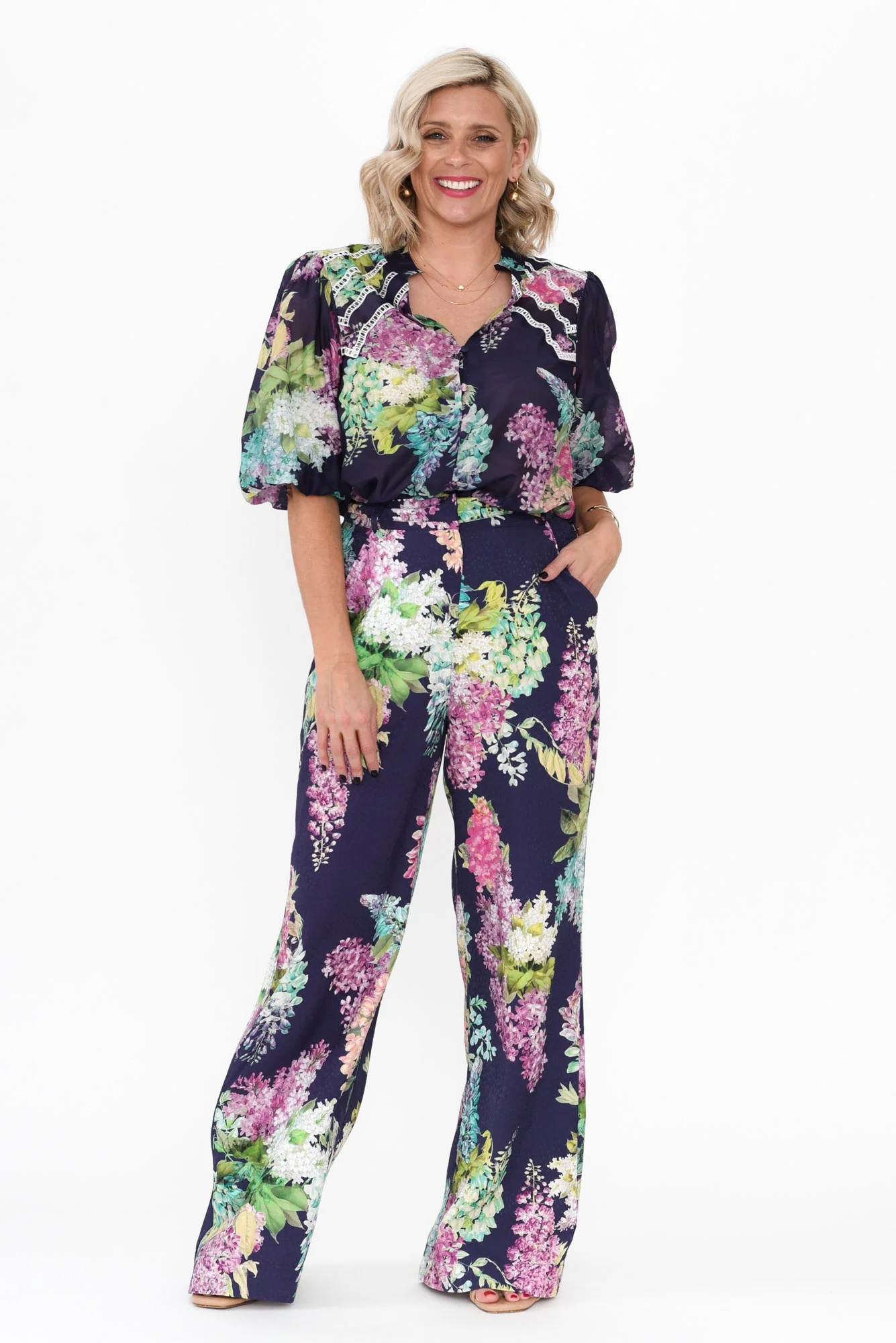 Augustine Navy Wisteria Pocket Pants - Image 7
