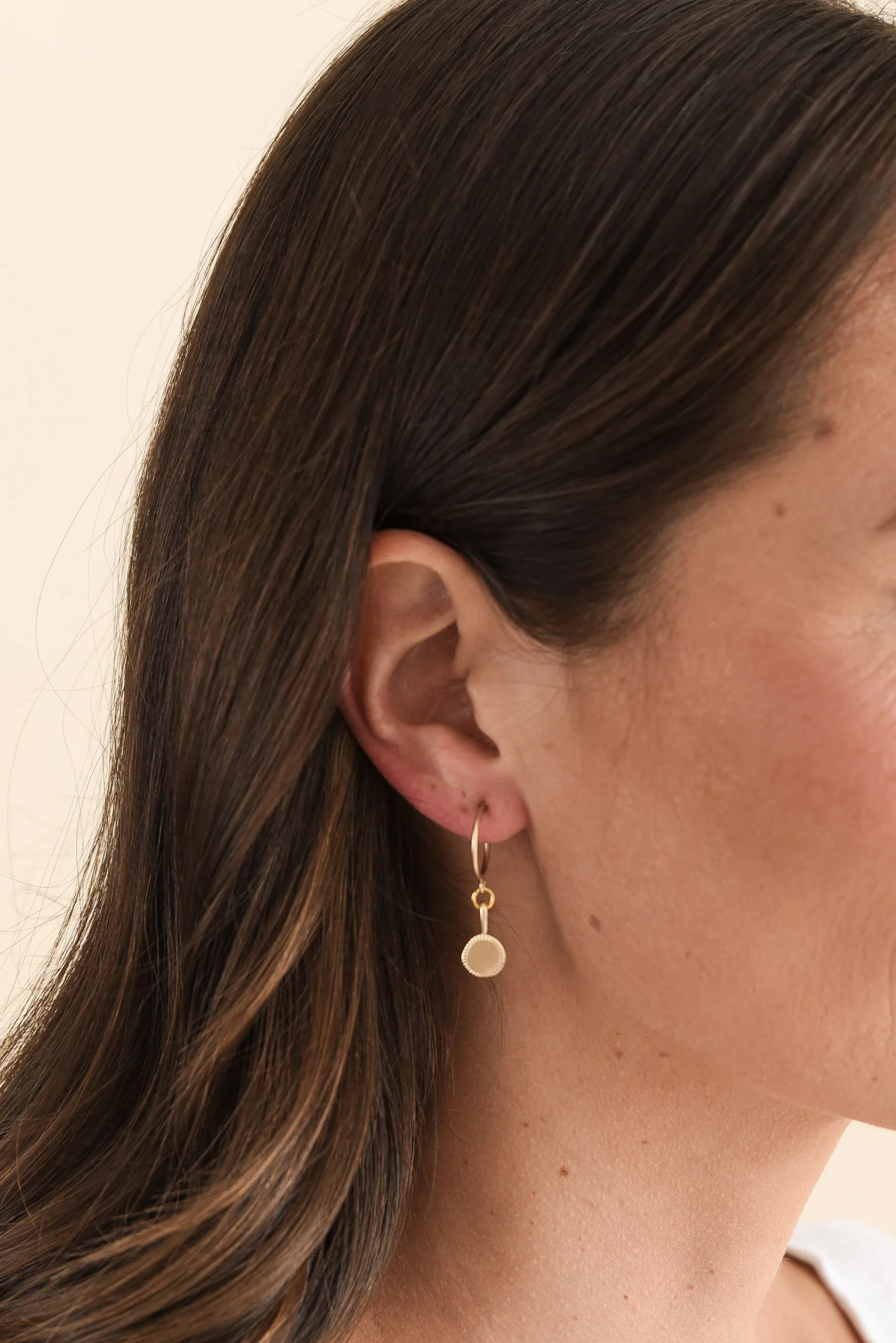 Azula Gold Disc Hoop Earrings - Image 2