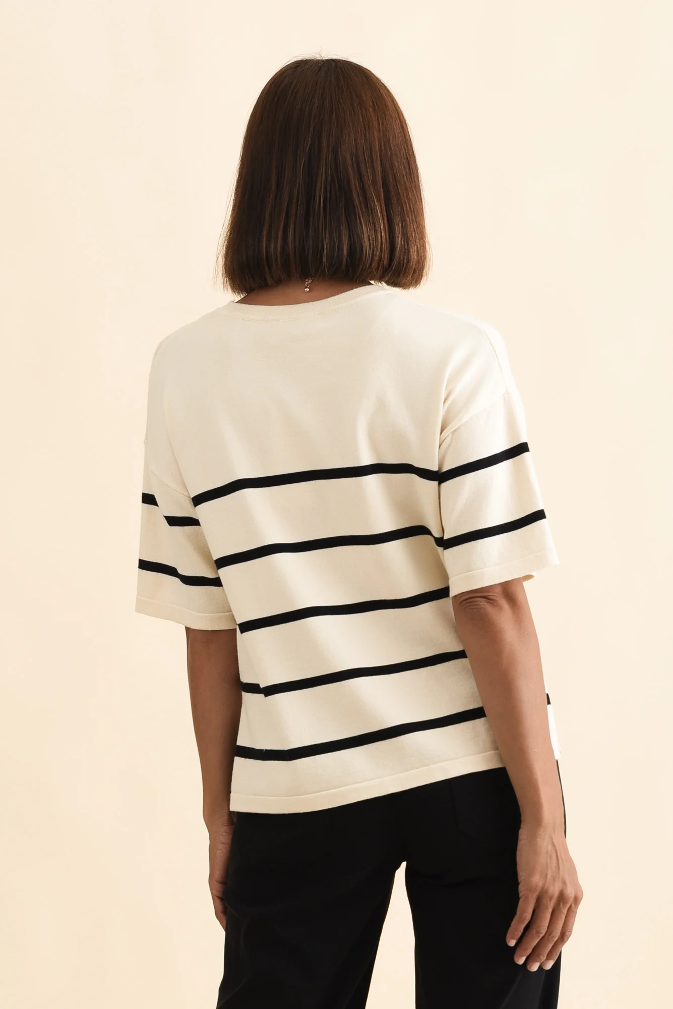 Bailey Cream Stripe Boxy Sweat - Image 4