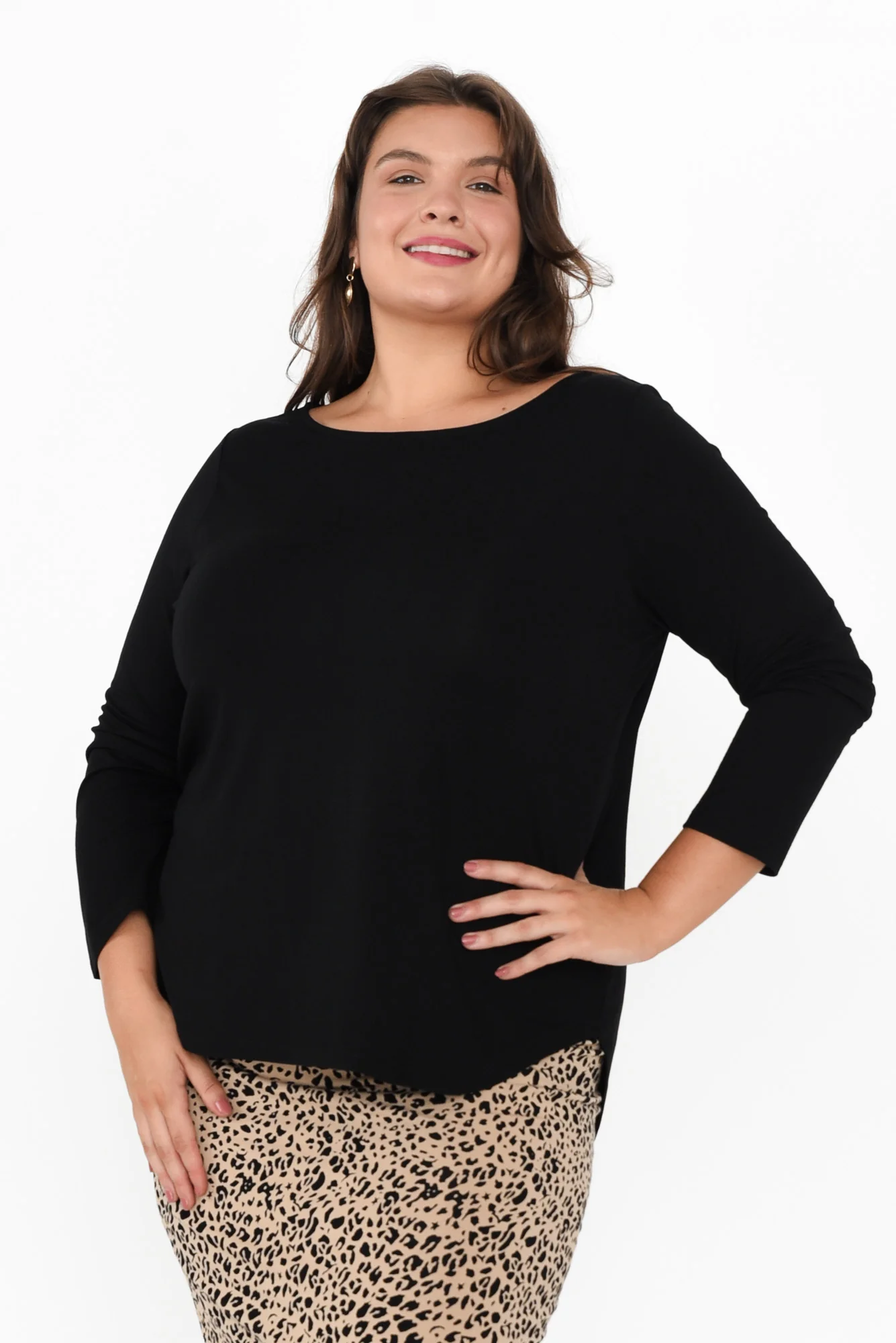 Adele Black Long Sleeve Bamboo Tee - Image 8